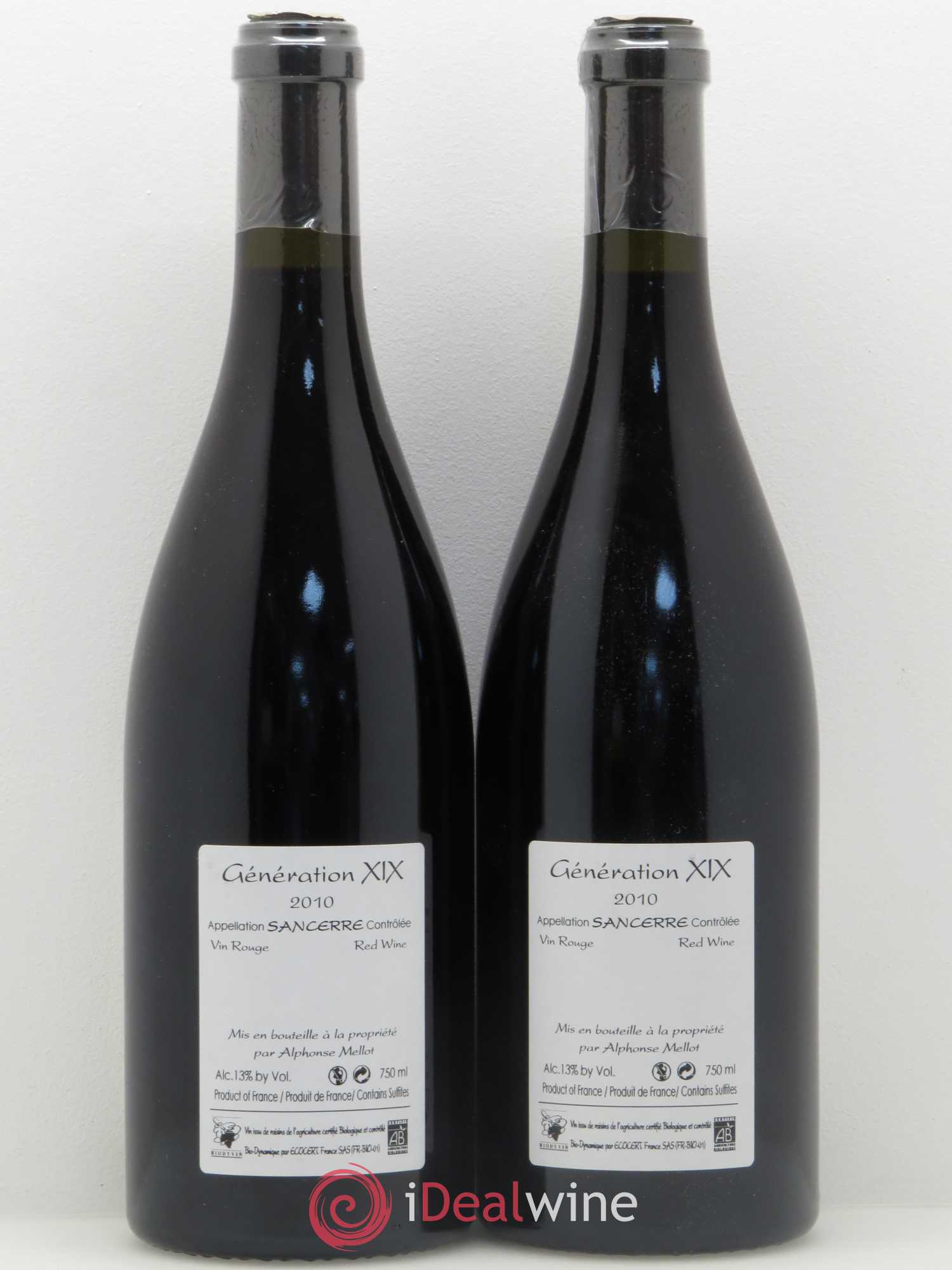 Sancerre Génération XIX Alphonse Mellot 2010 - Lot de 2 bouteilles - 1