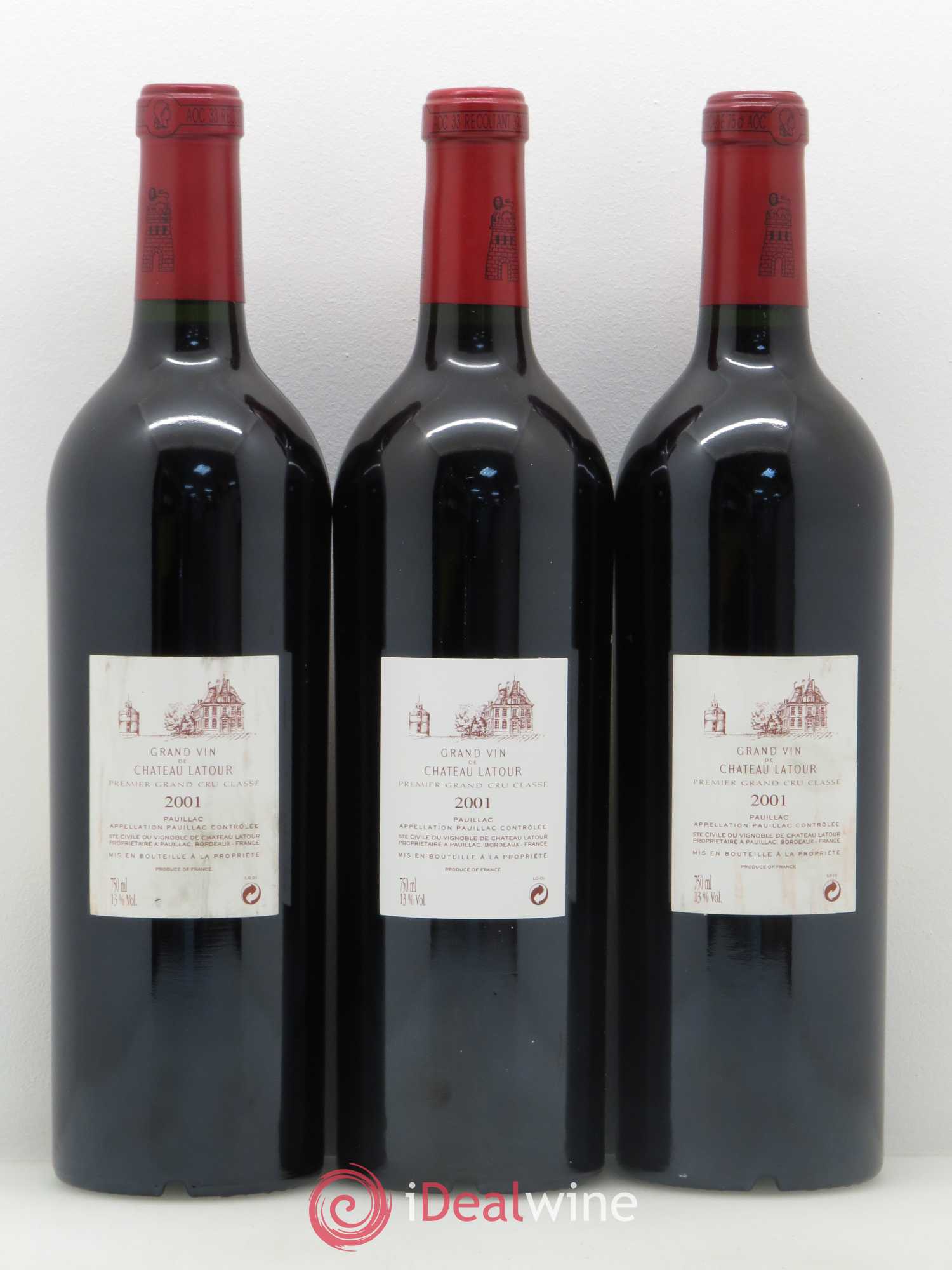 Château Latour 1er Grand Cru Classé 2001 - Lot de 3 bouteilles - 2