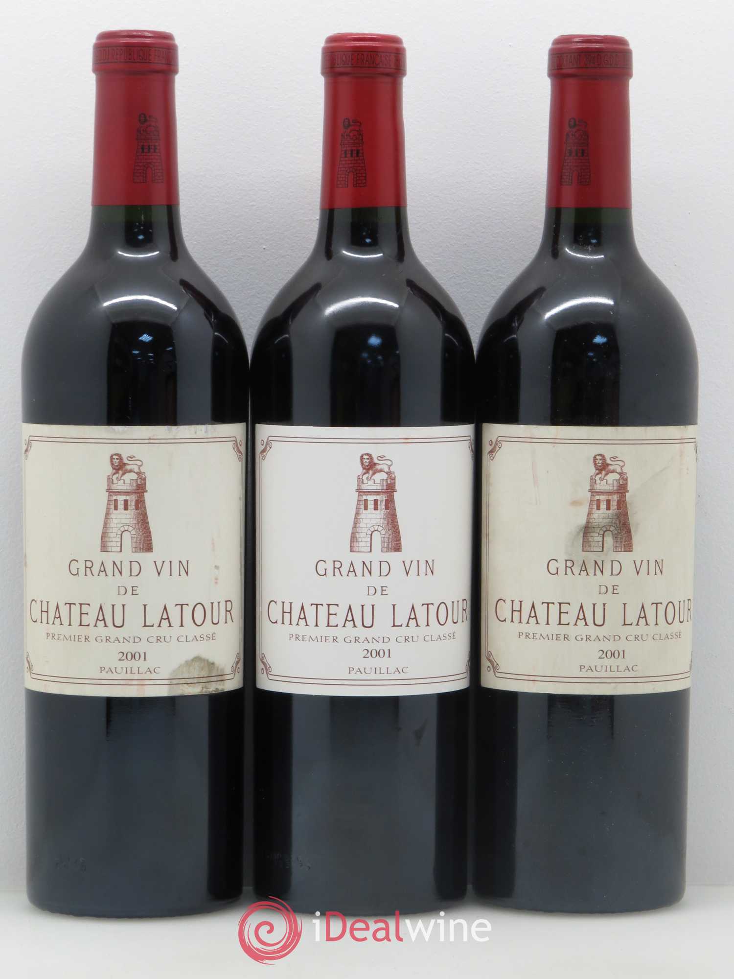 Château Latour 1er Grand Cru Classé 2001 - Lot de 3 bouteilles - 0