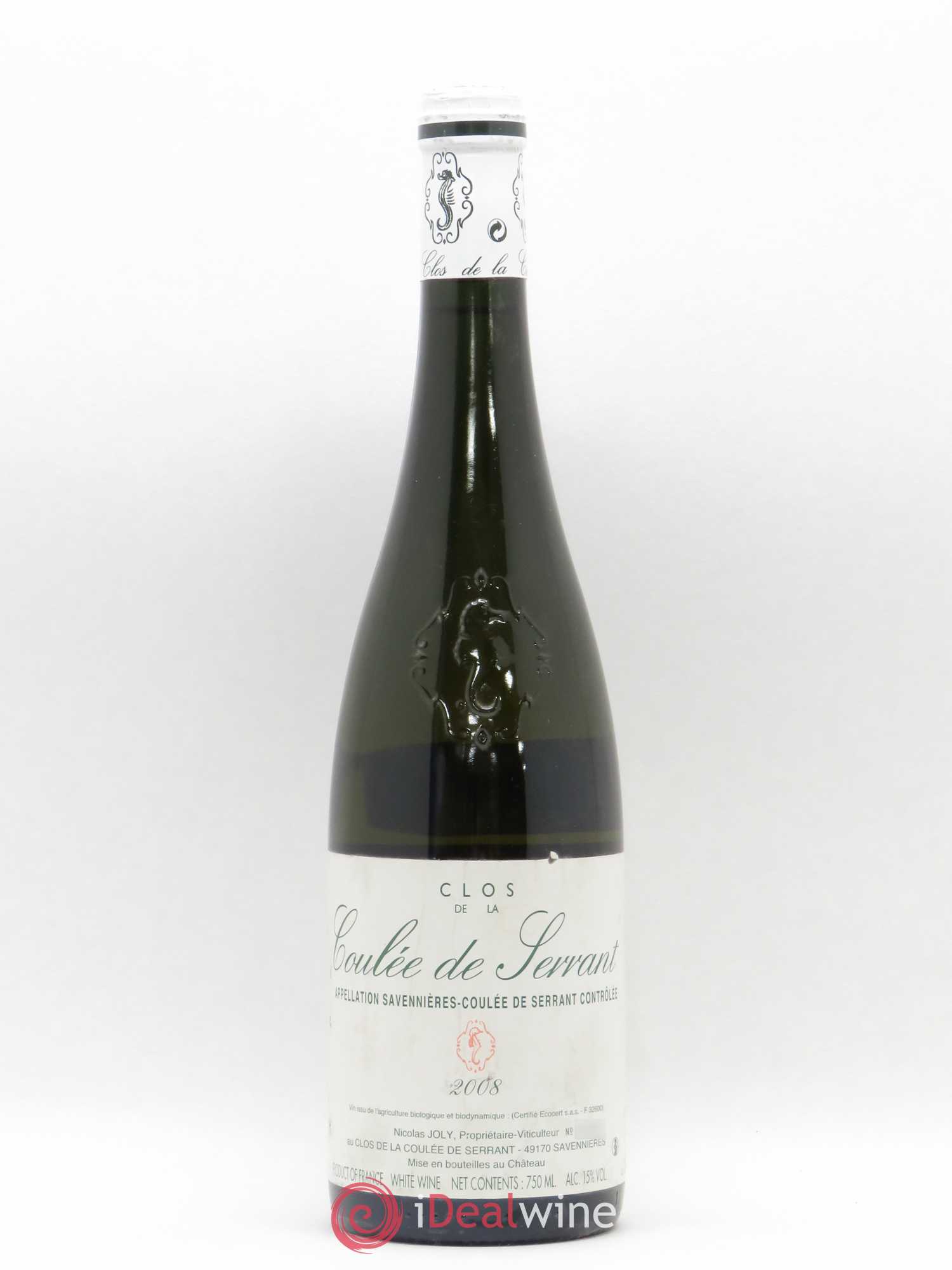 Savennières Clos de la Coulée de Serrant Vignobles de la Coulée de Serrant - Nicolas Joly 2008 - Lot de 1 bouteille - 0