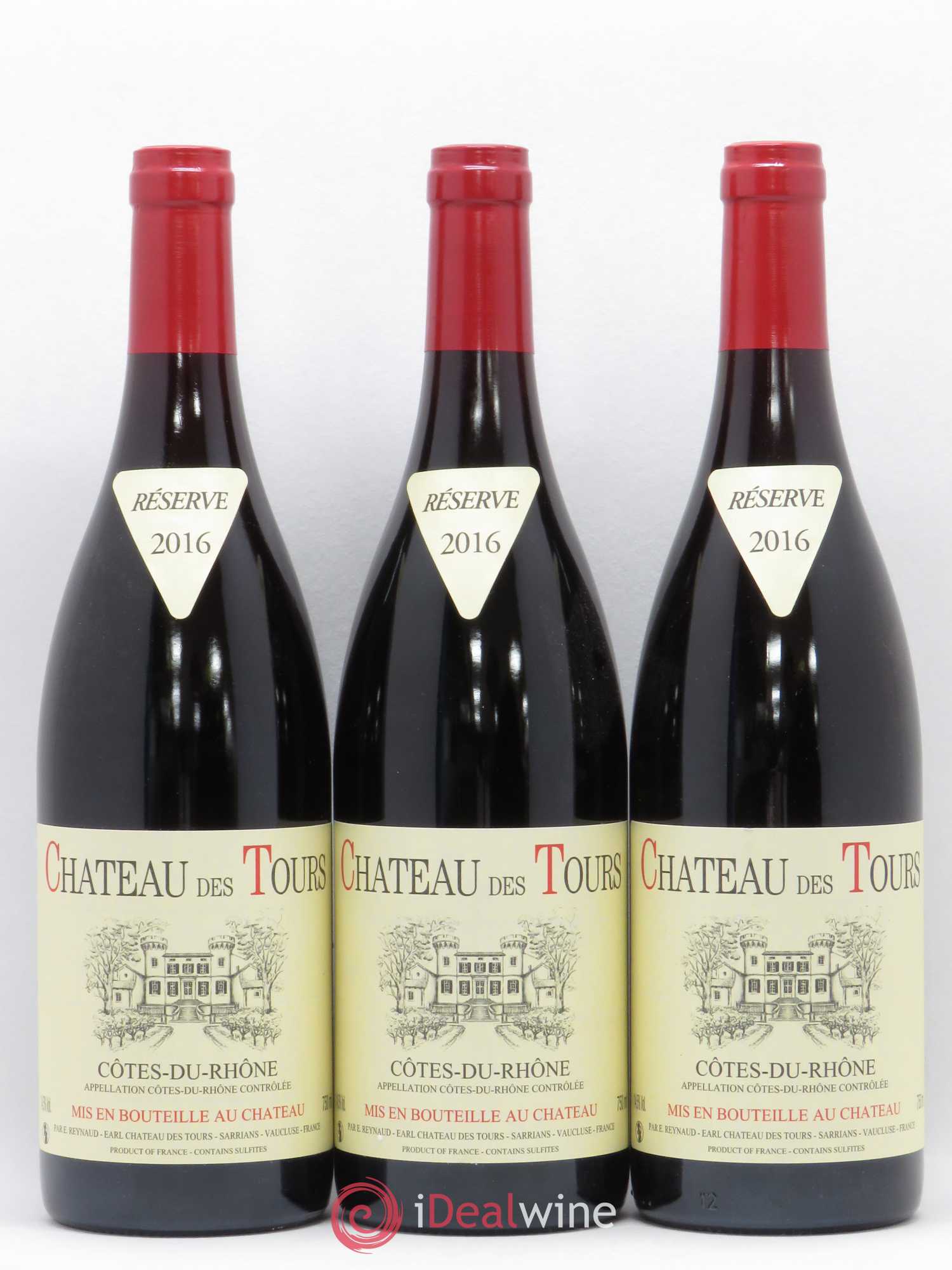Côtes-du-Rhône Château des Tours Emmanuel Reynaud 2016 - Lot de 3 bouteilles - 0