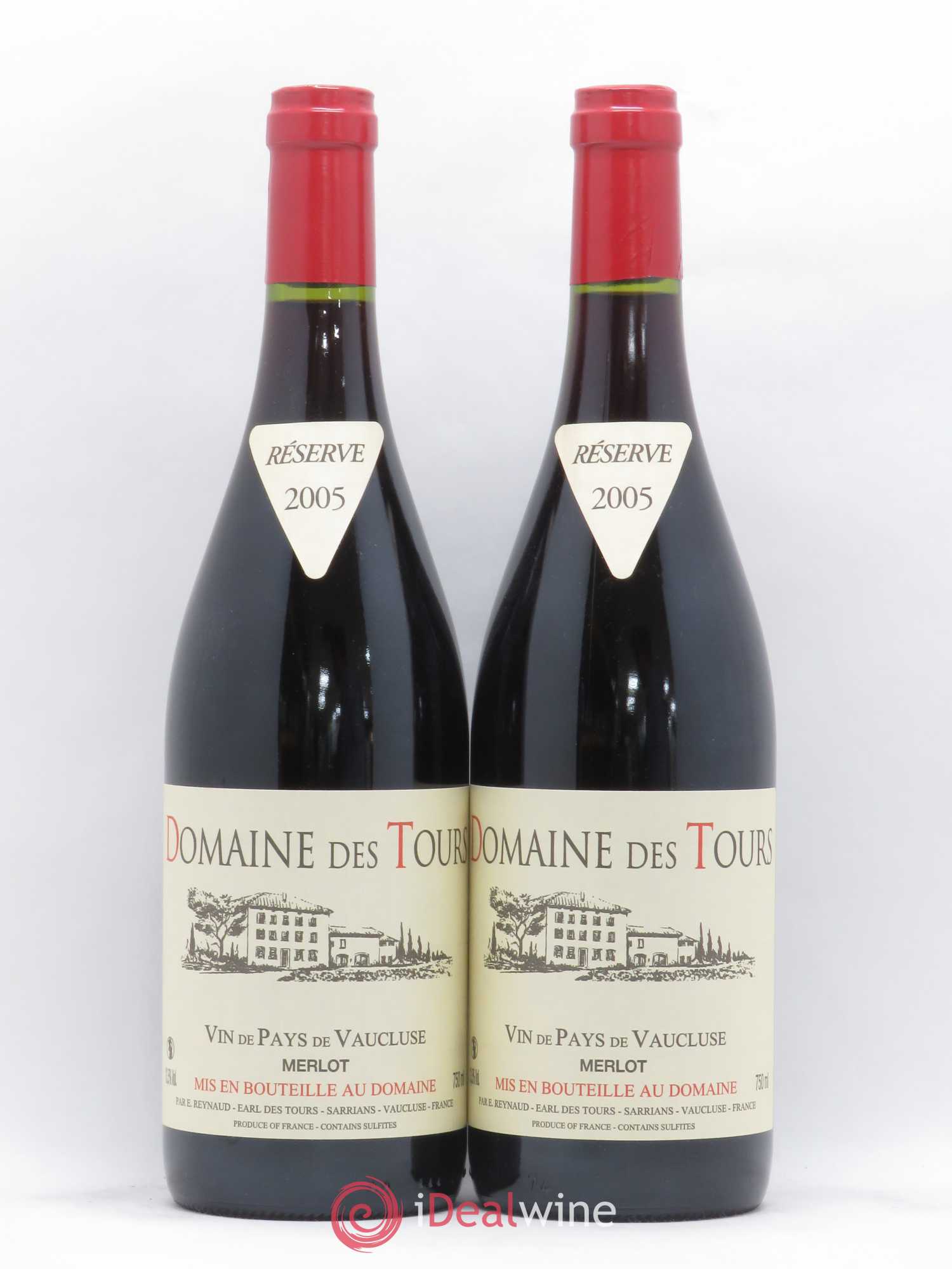 Vaucluse Domaine des Tours Merlot Emmanuel Reynaud 2005 - Lot de 2 bouteilles - 0
