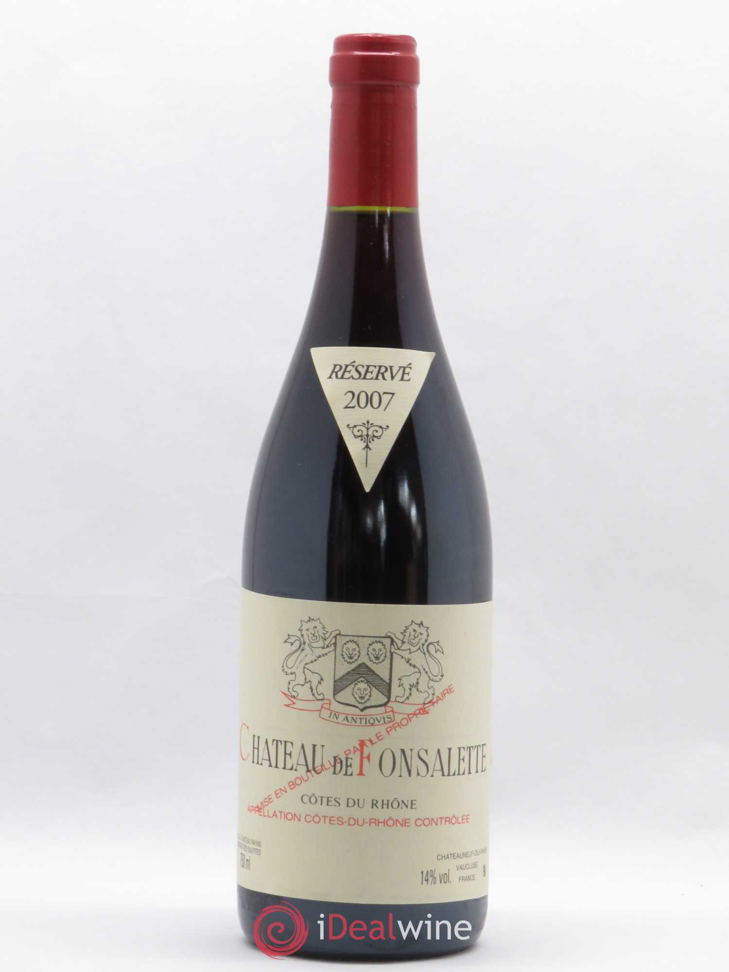 Côtes-du-Rhône Château de Fonsalette Emmanuel Reynaud 2007 - Lot de 1 bouteille - 0