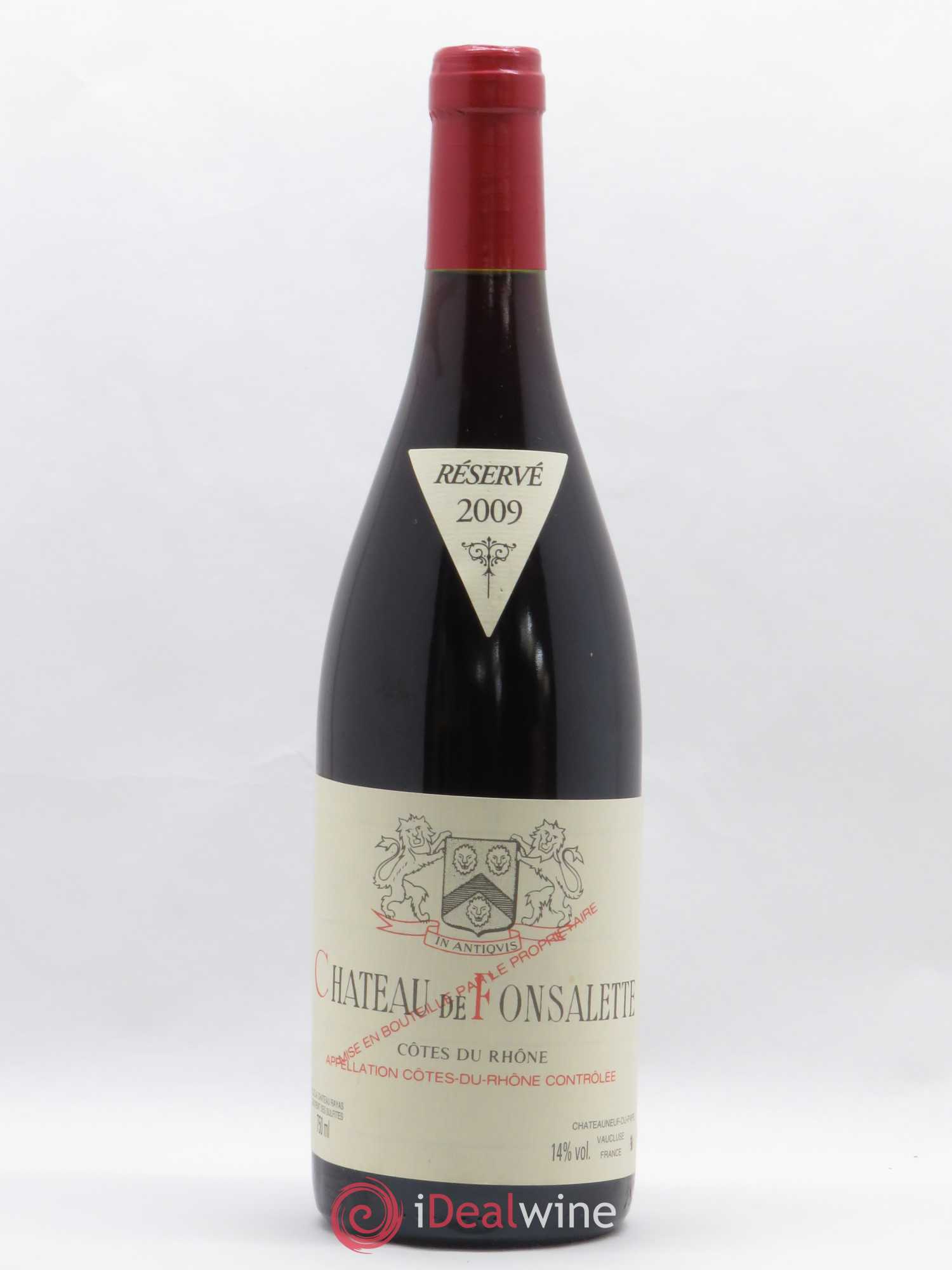 Côtes-du-Rhône Château de Fonsalette Emmanuel Reynaud 2009 - Lot de 1 bouteille - 0