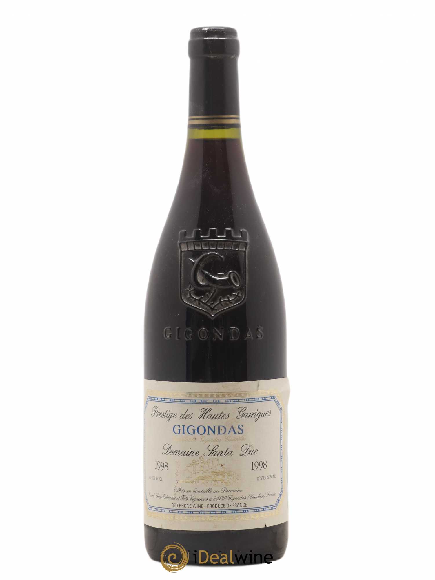Gigondas Santa Duc (Domaine) Hautes Garrigues Famille Gras 1998 - Lot de 1 bouteille - 0