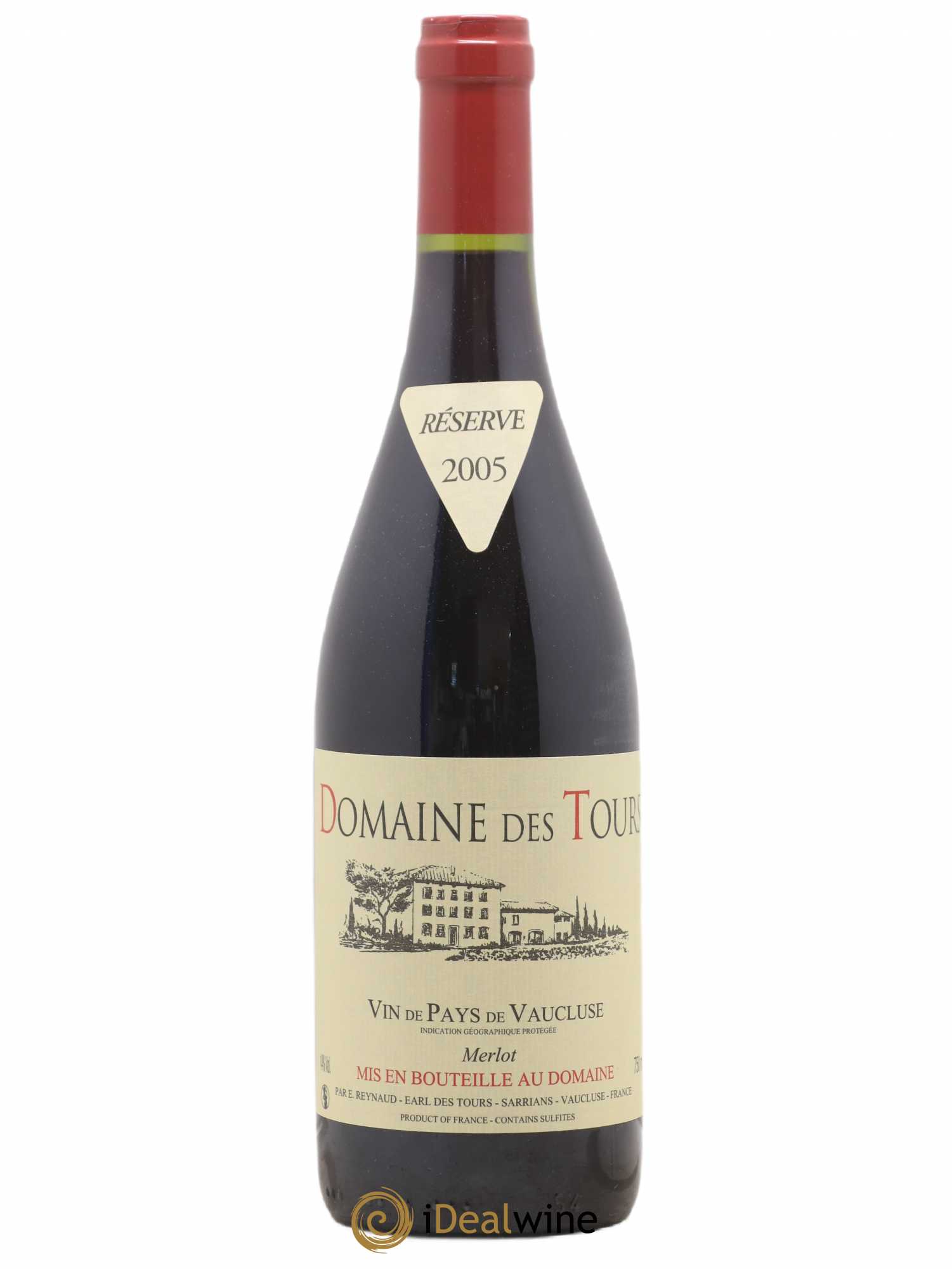 Vaucluse Domaine des Tours Merlot Emmanuel Reynaud 2005 - Lot de 1 bouteille - 0
