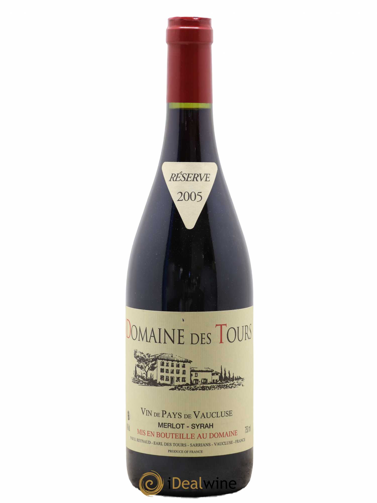 Vaucluse Domaine des Tours Merlot-Syrah Emmanuel Reynaud 2005 - Lot de 1 bouteille - 0