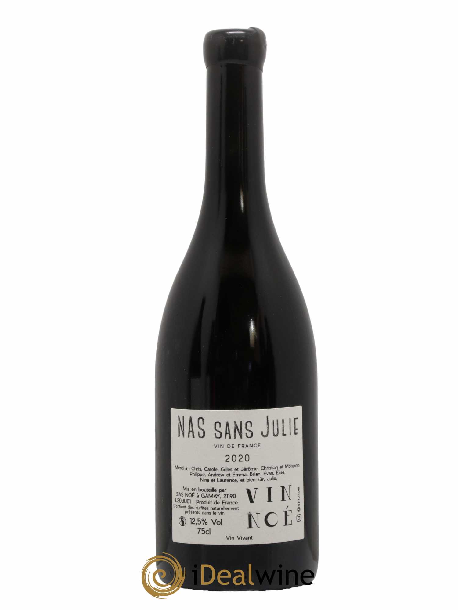 Vin de France Nas sans Julie Vin Noé 2020 - Lot de 1 bouteille - 1