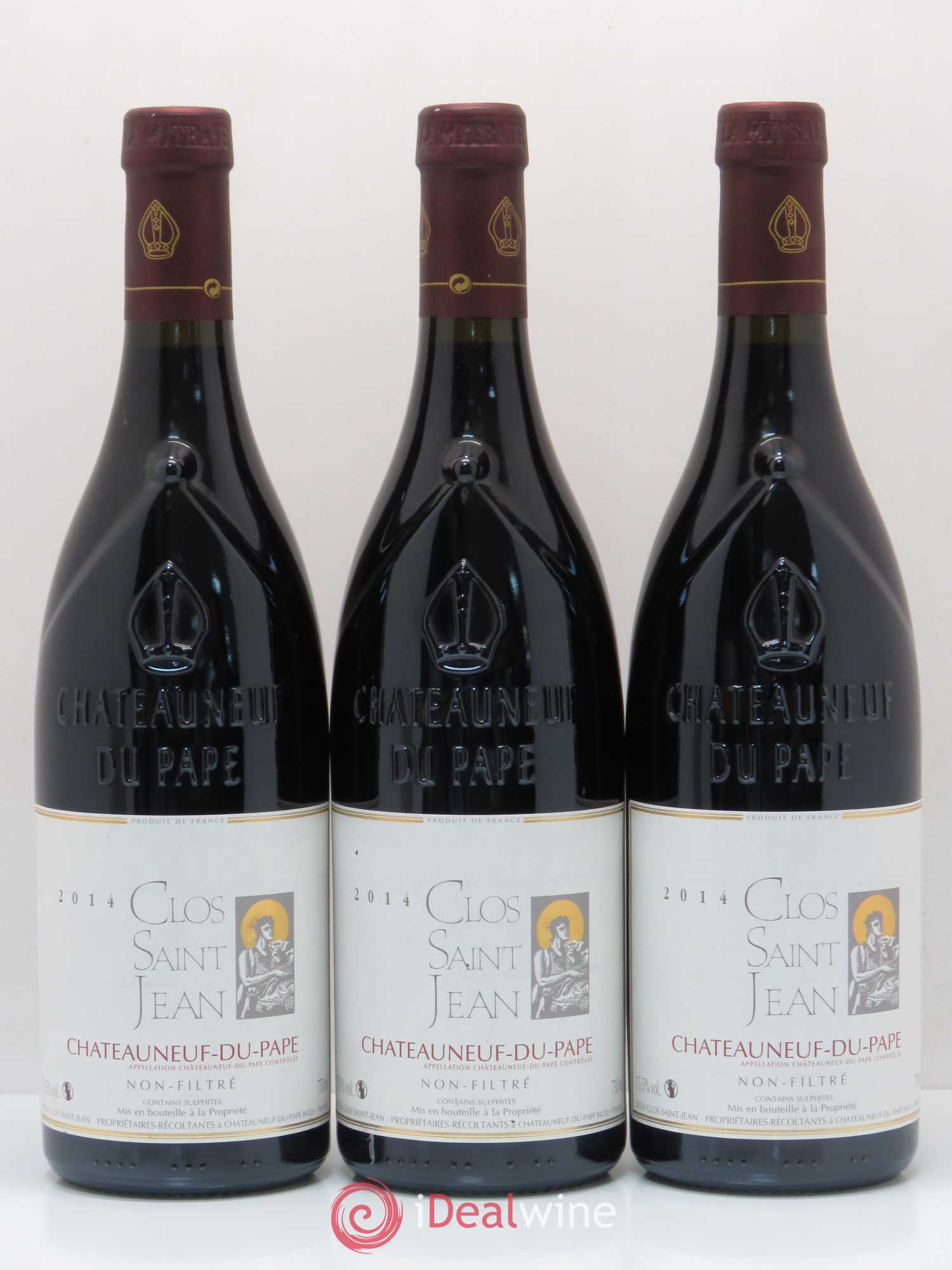 Châteauneuf-du-Pape Clos Saint-Jean Pascal et Vincent Maurel 2014 - Lot de 3 bouteilles - 0