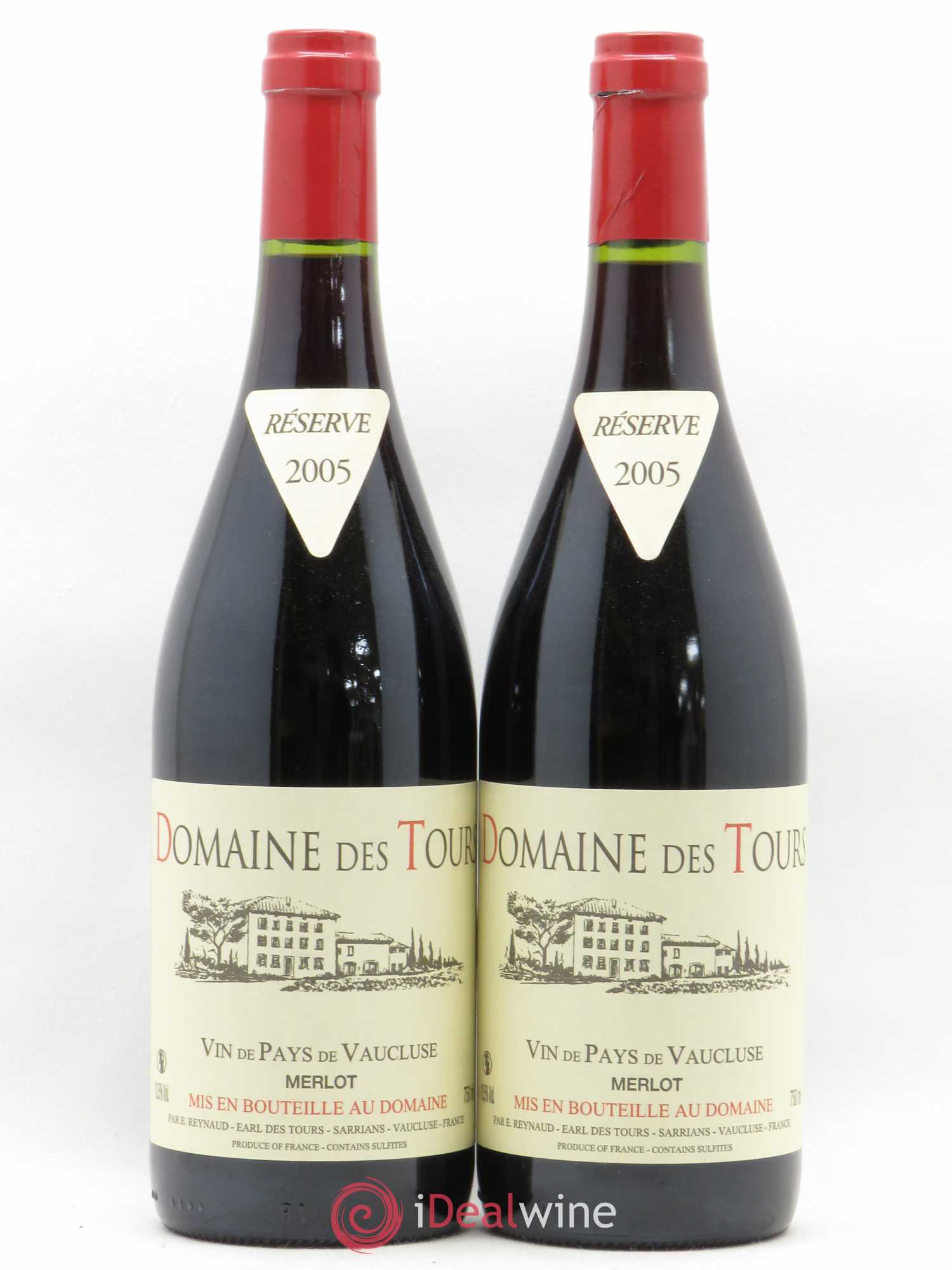 Vaucluse (Vin de Pays de Vaucluse) Domaine des Tours Emmanuel Reynaud Merlot 2005 - Lot de 2 bouteilles - 0