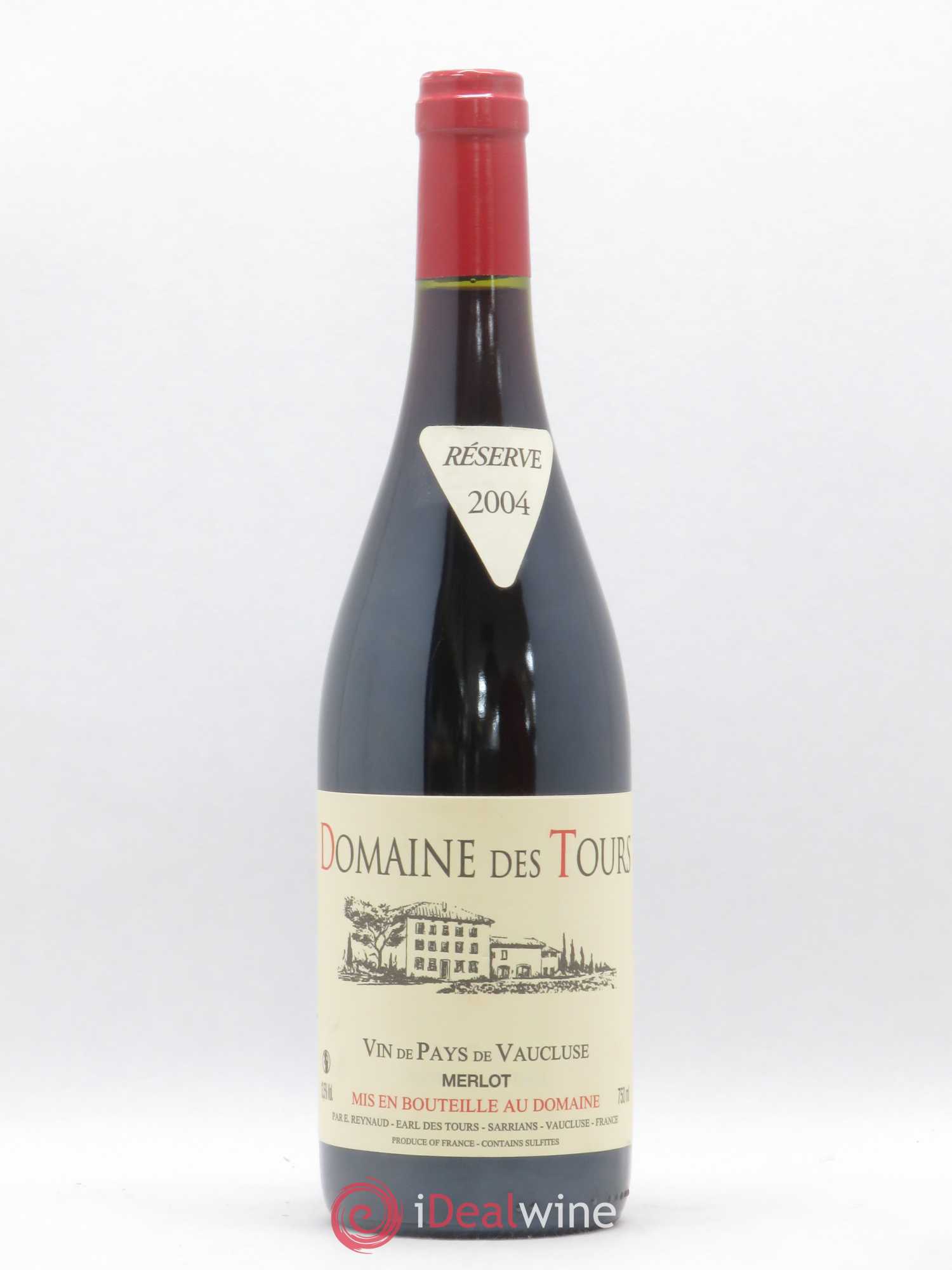 Vaucluse Domaine des Tours Merlot Emmanuel Reynaud 2004 - Lot de 1 bouteille - 0