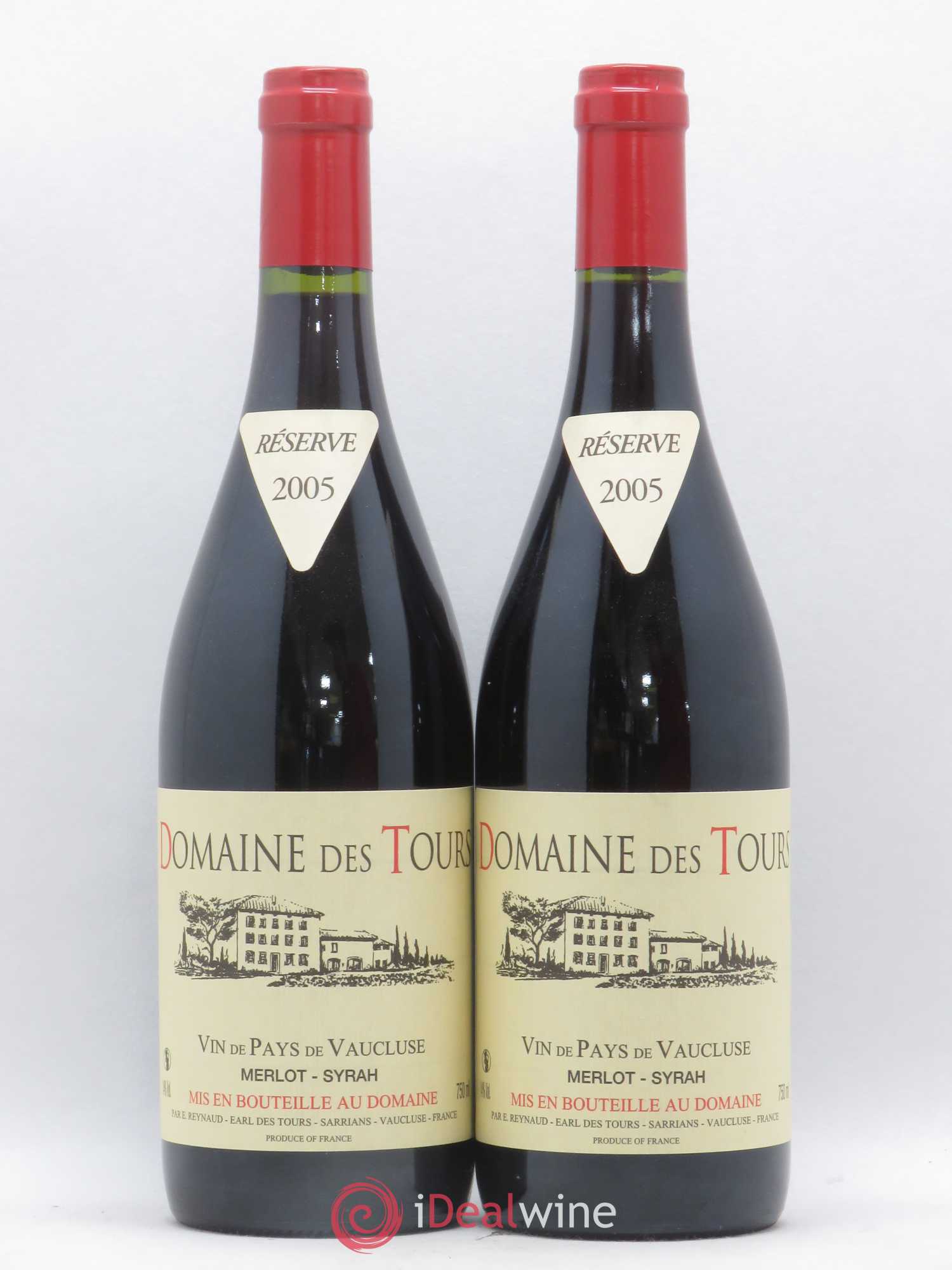 Vaucluse Domaine des Tours Merlot-Syrah Emmanuel Reynaud 2005 - Lot de 2 bouteilles - 0