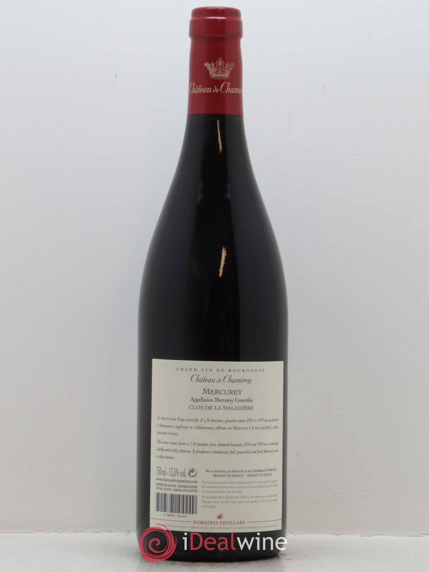 Mercurey Clos de la Maladière Château de Chamirey 2016 - Lot de 1 bouteille - 1