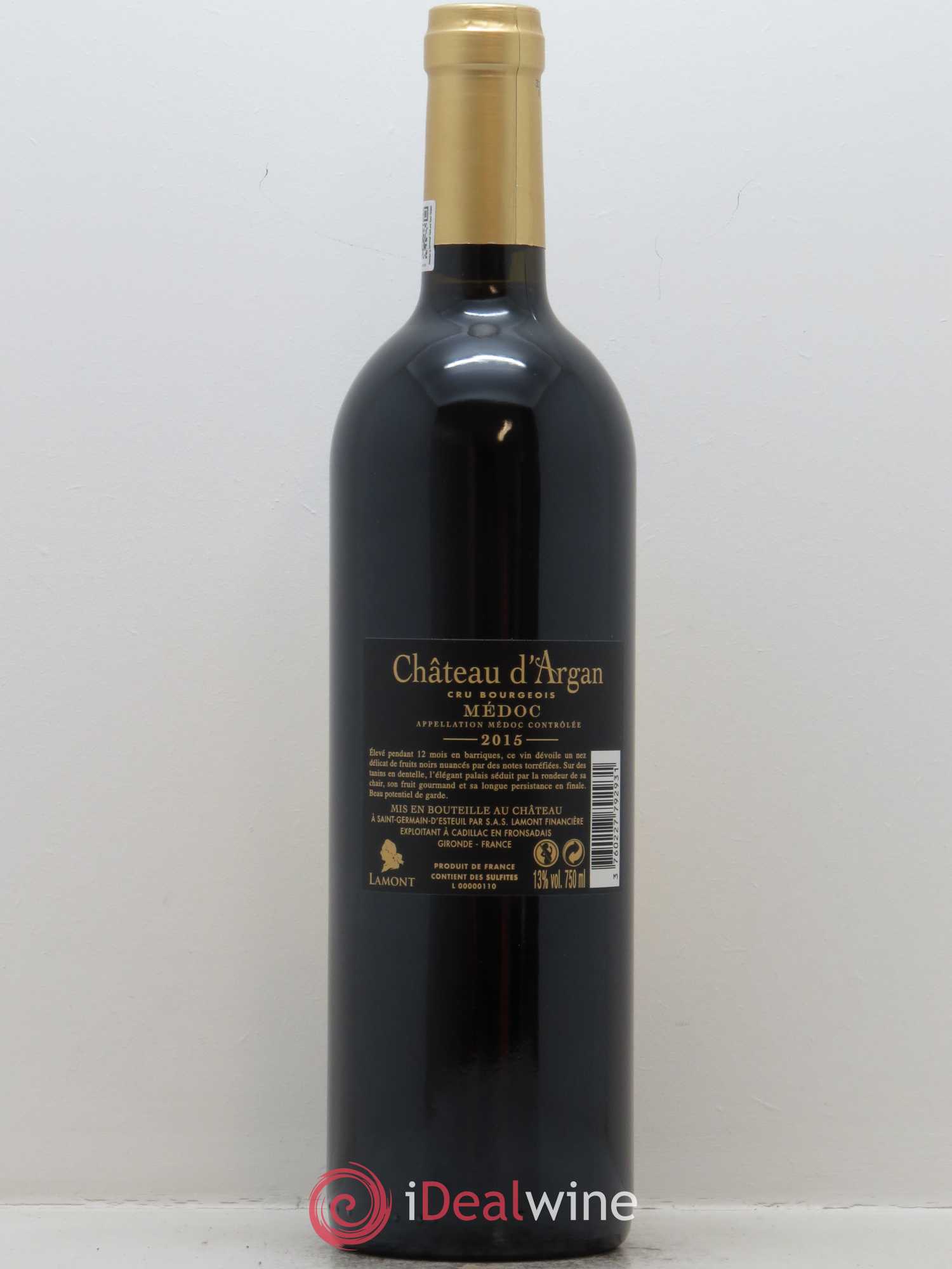 Château d' Argan Cru Bourgeois 2015 - Lot de 1 bouteille - 1