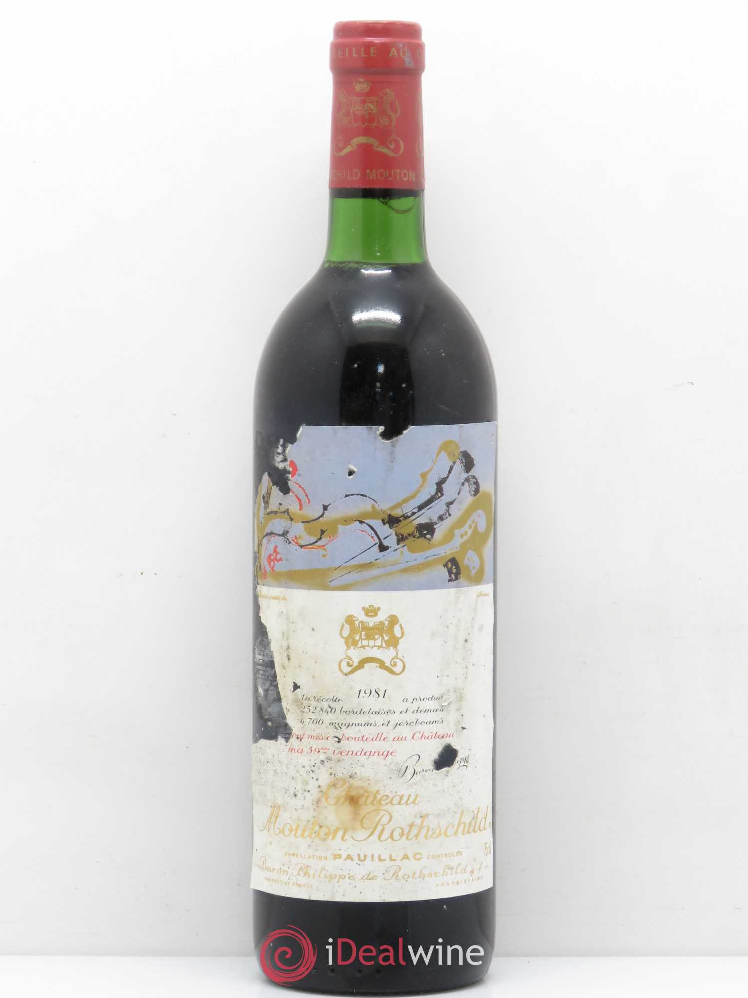 Château Mouton Rothschild 1er Grand Cru Classé 1981 - Lot de 1 bouteille - 0