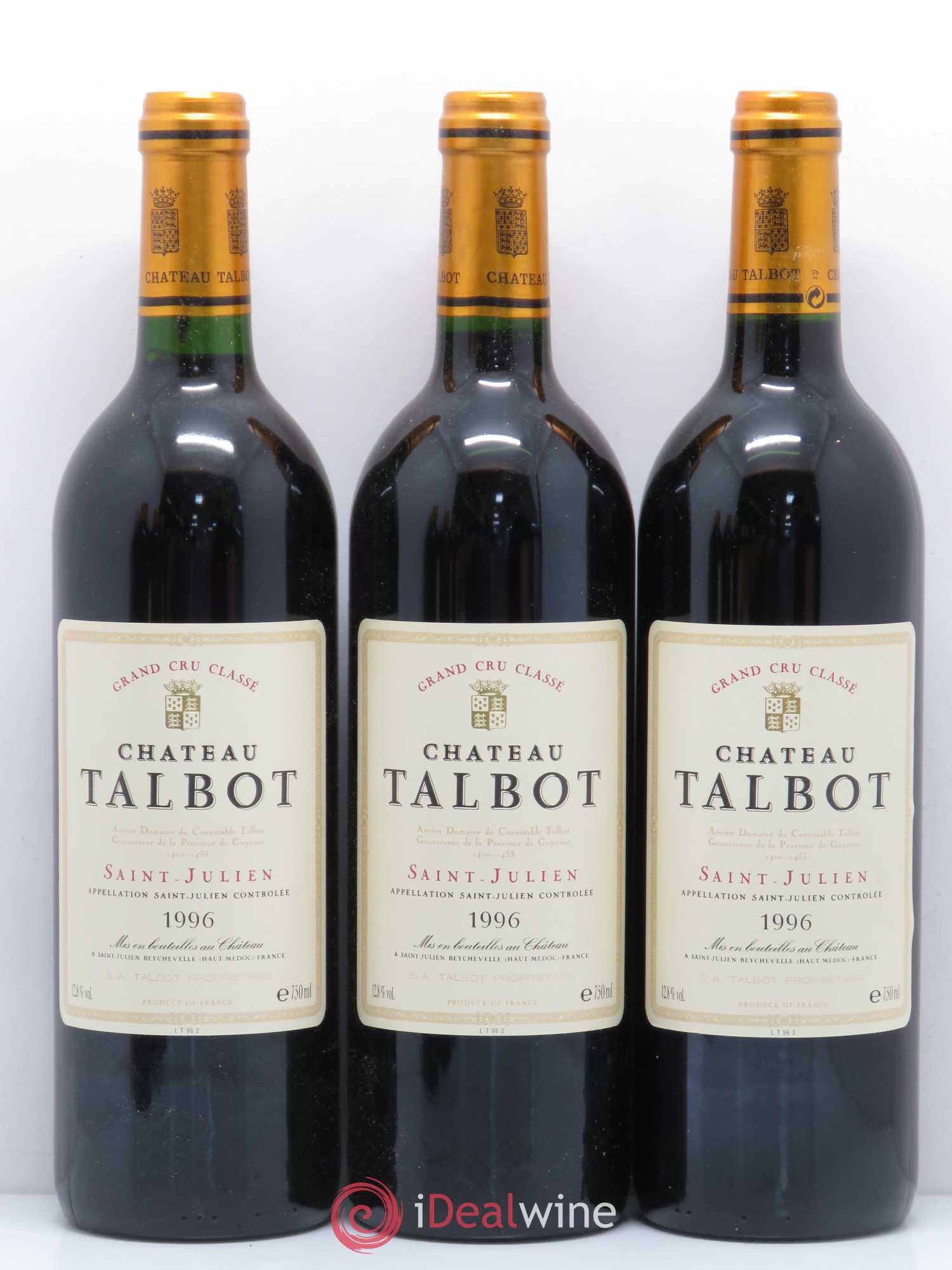 Château Talbot 4ème Grand Cru Classé 1996 - Lot de 12 bouteilles - 1