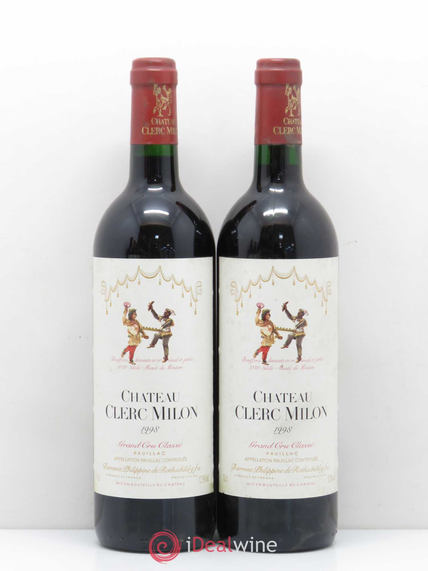 Château Clerc Milon 5ème Grand Cru Classé 1998 - Lot de 5 bouteilles - 2