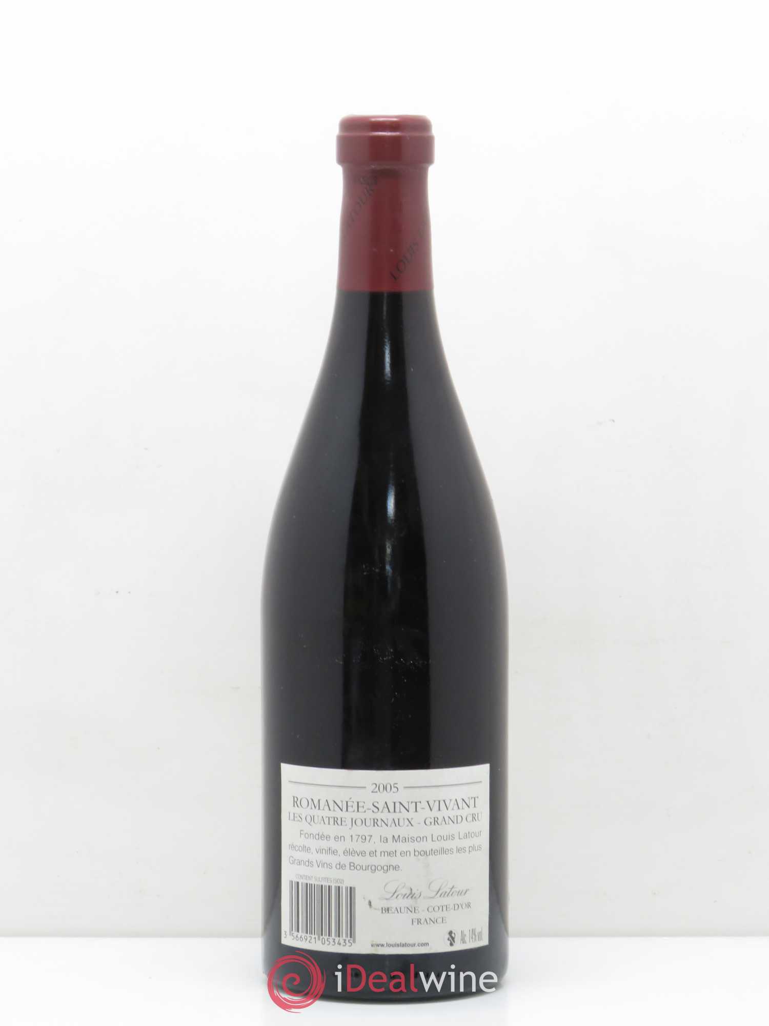 Romanée-Saint-Vivant Grand Cru Les Quatre Journaux Louis Latour 2005 - Lot de 1 bouteille - 1
