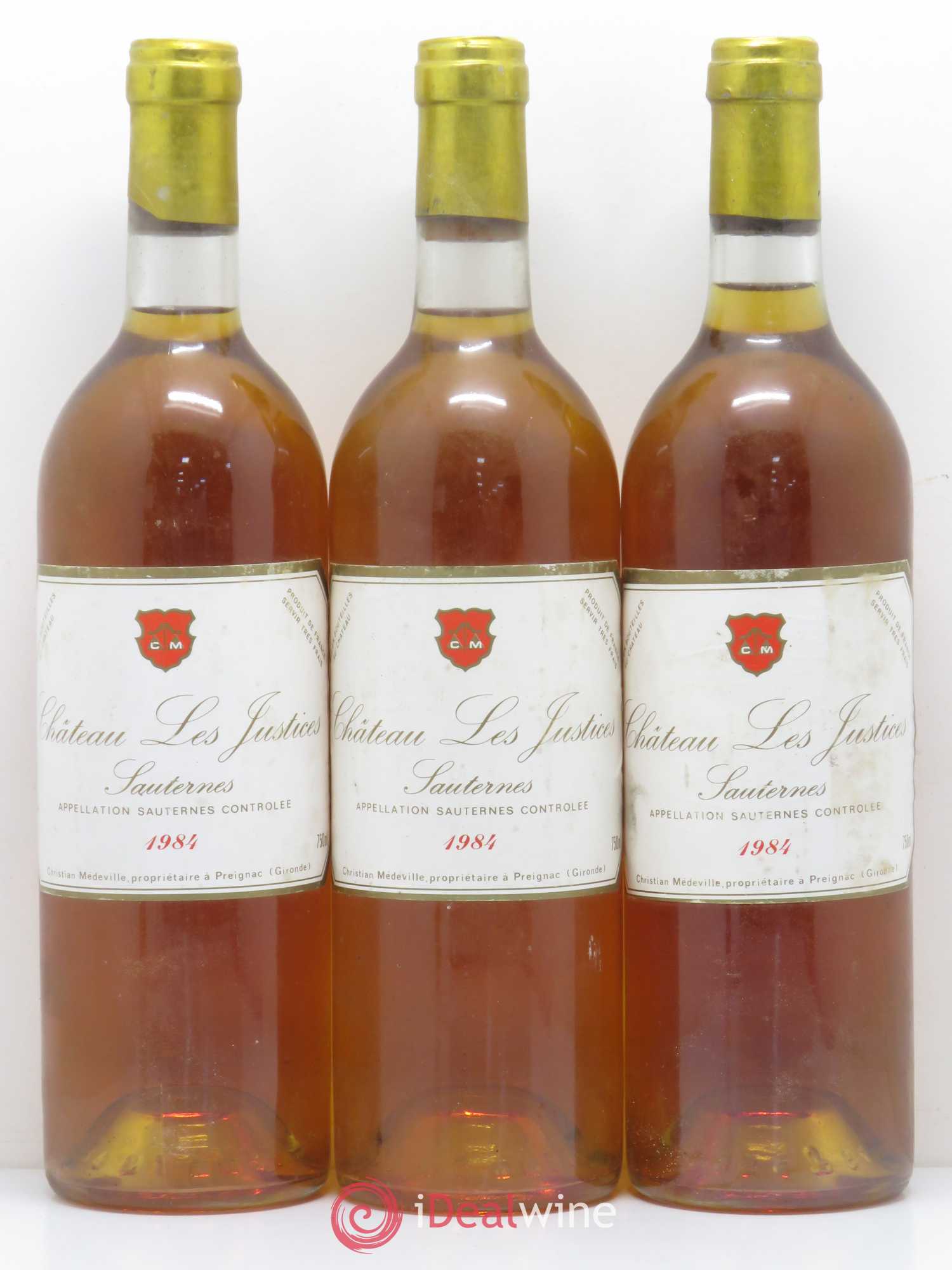 Château les Justices Cru Bourgeois 1984 - Lotto di 3 bottiglie - 0