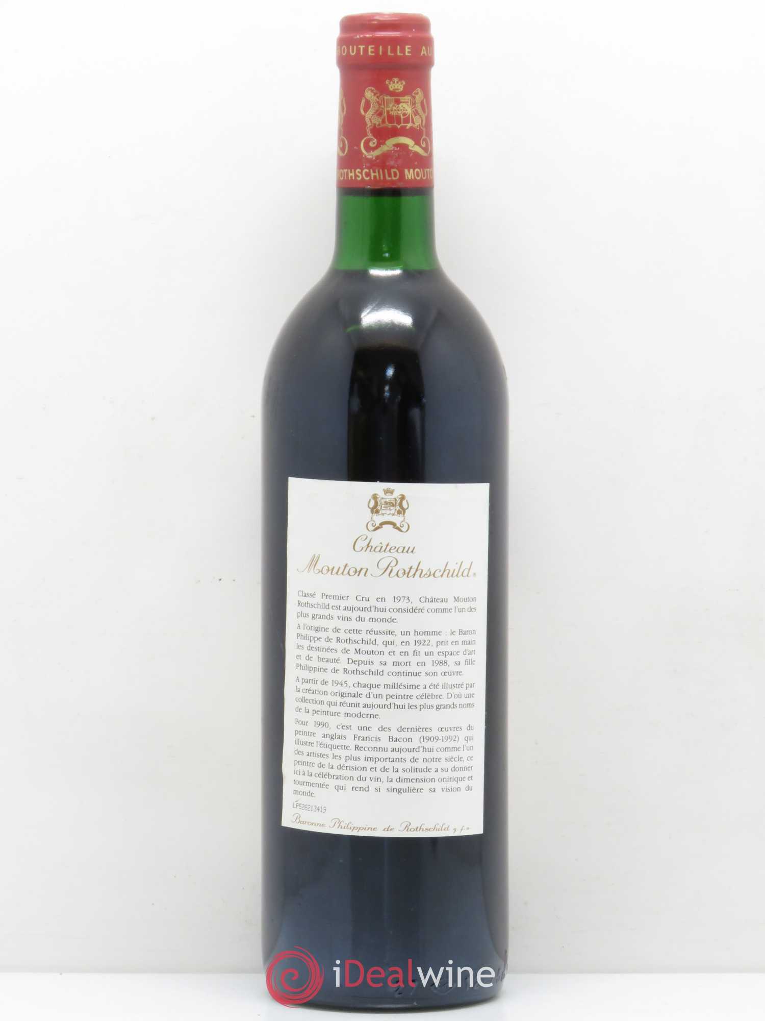 Château Mouton Rothschild 1er Grand Cru Classé 1990 - Lot de 1 bouteille - 1