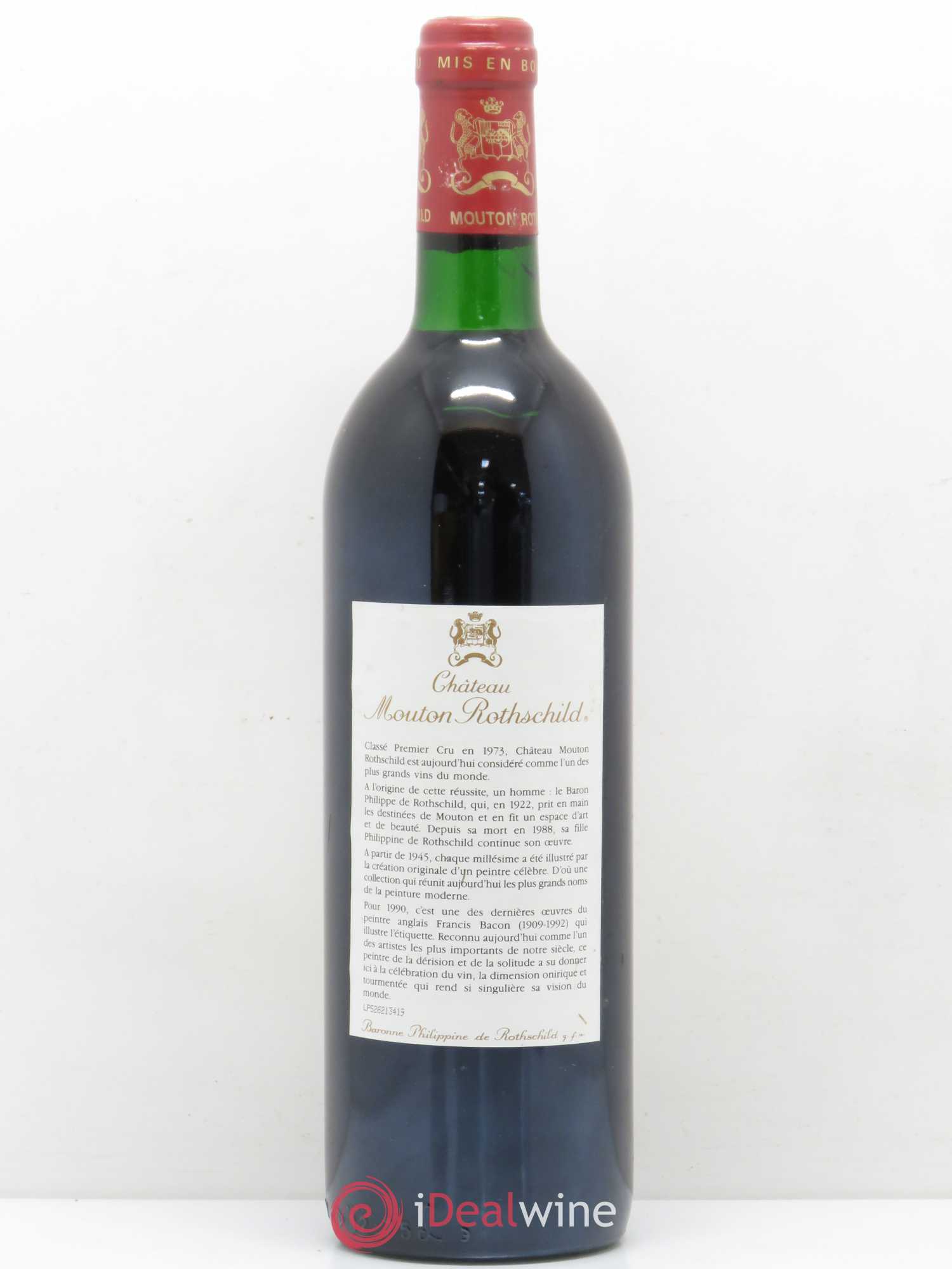 Château Mouton Rothschild 1er Grand Cru Classé 1990 - Lot de 1 bouteille - 1