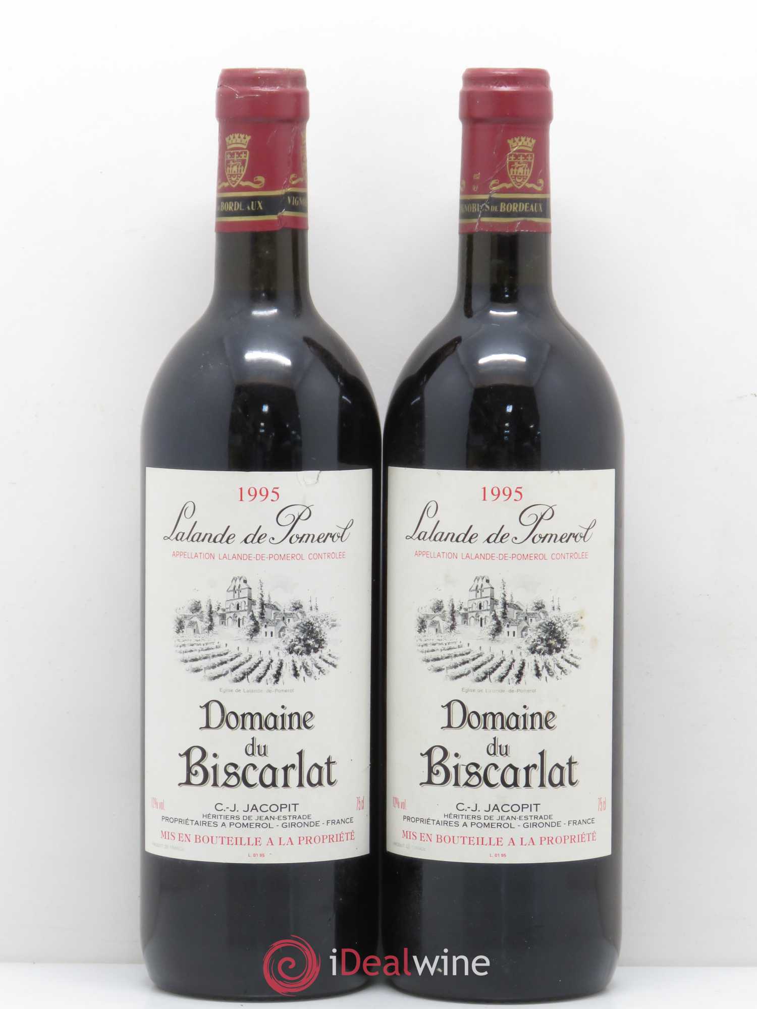 Bordeaux Domaine Biscarlat Lalande De Pomerol 1995 - Posten von 2 Flaschen - 0