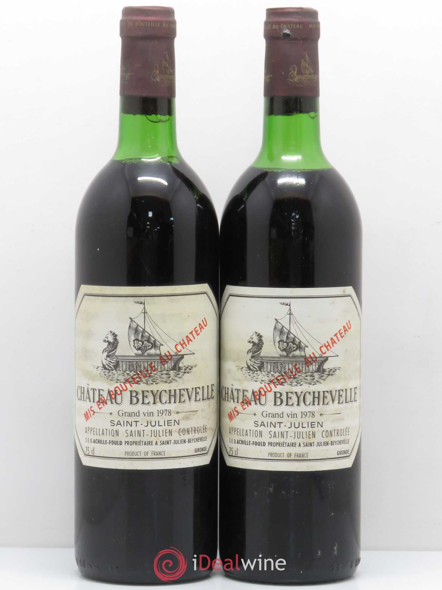 Château Beychevelle 4ème Grand Cru Classé 1978 - Lot of 2 bottles - 0
