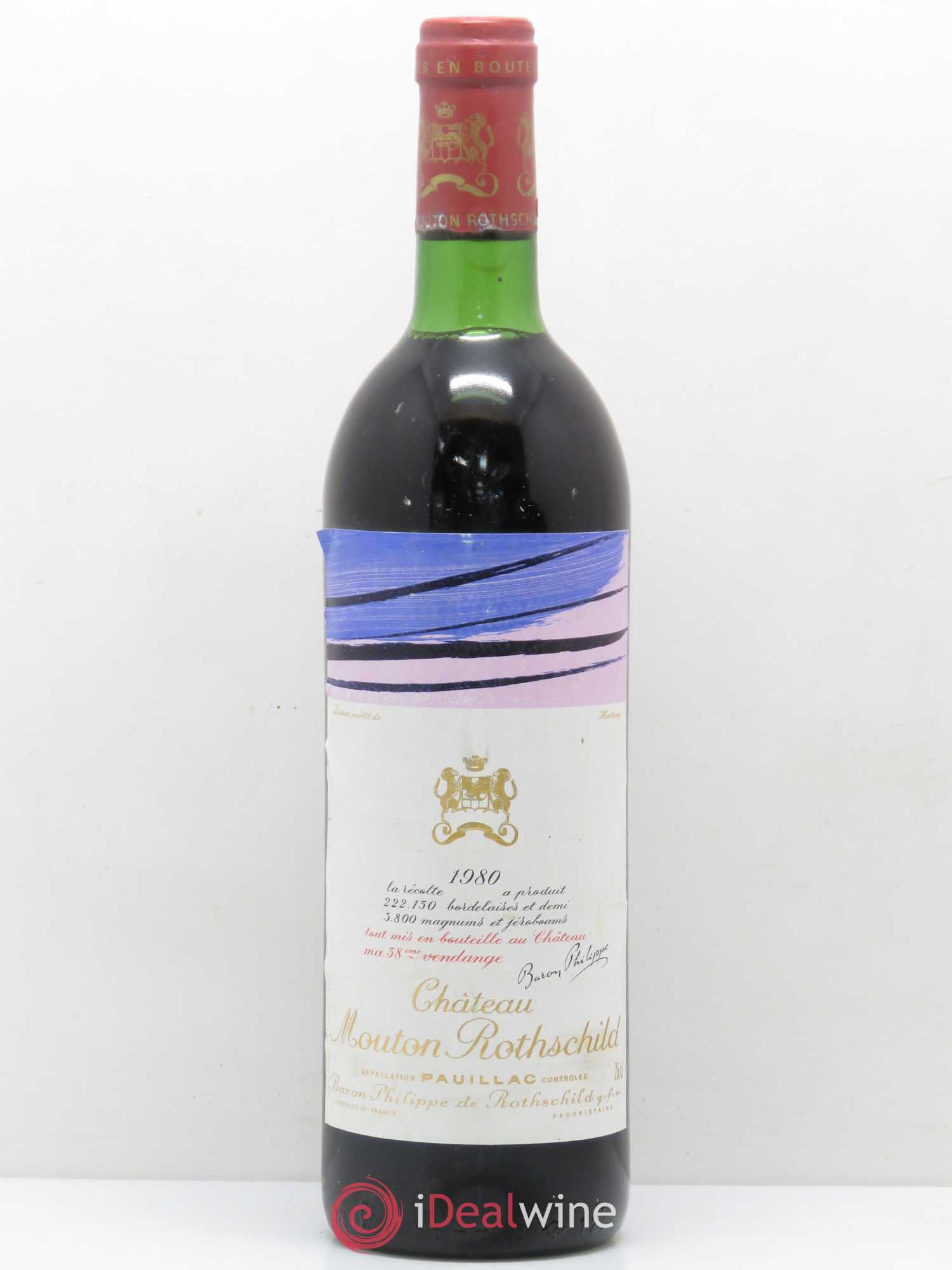 Château Mouton Rothschild 1er Grand Cru Classé 1980 - Lot de 1 bouteille - 0