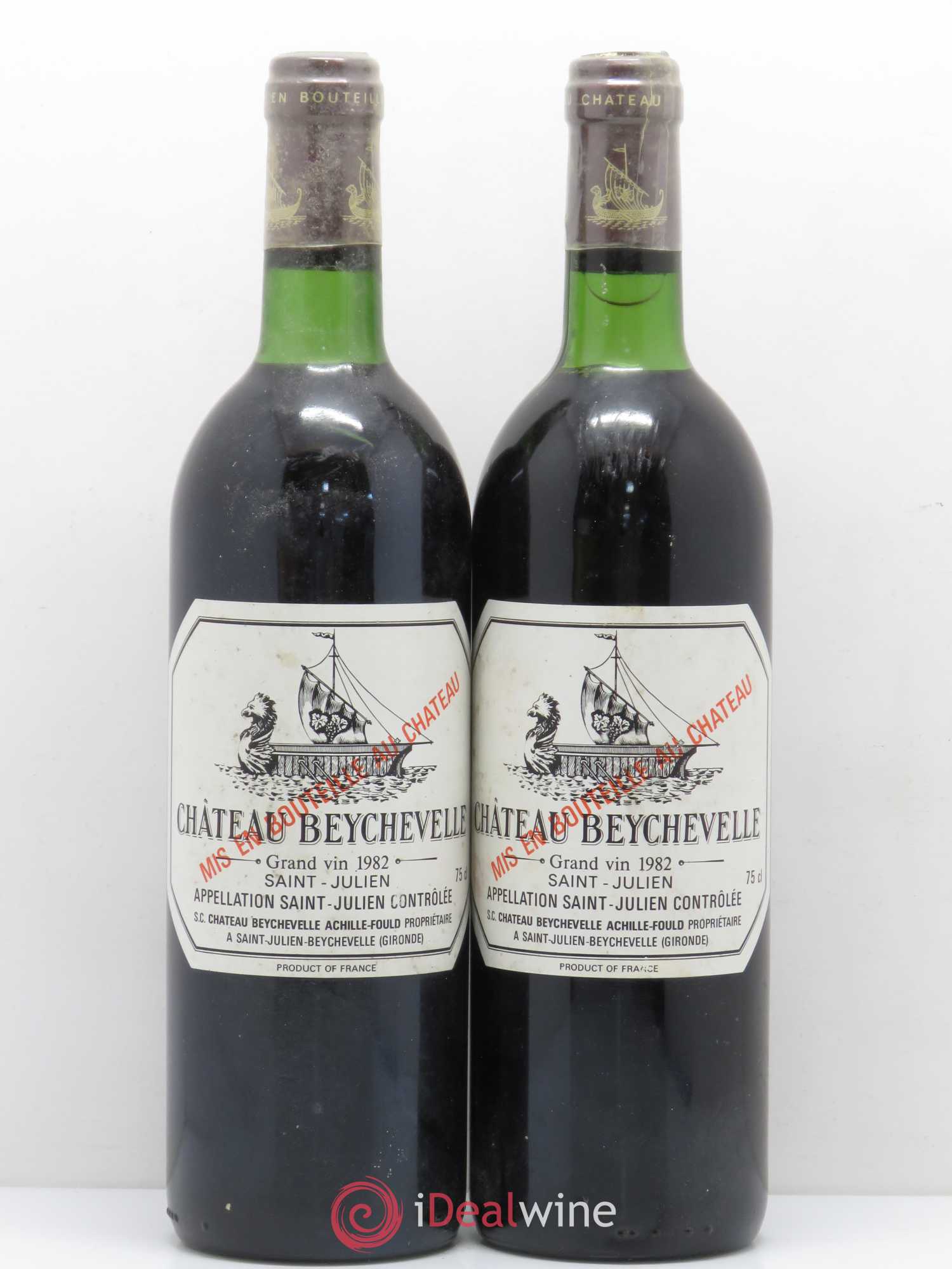 Château Beychevelle 4ème Grand Cru Classé 1982 - Lot de 2 bouteilles - 0