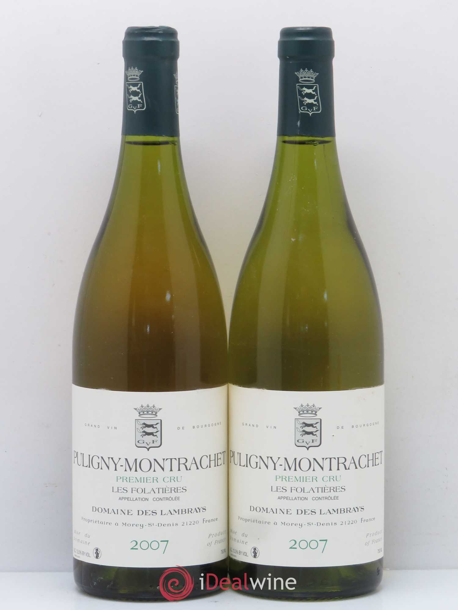 Puligny-Montrachet 1er Cru Les Folatières Domaine des Lambrays 2007 - Lot de 2 bouteilles - 0