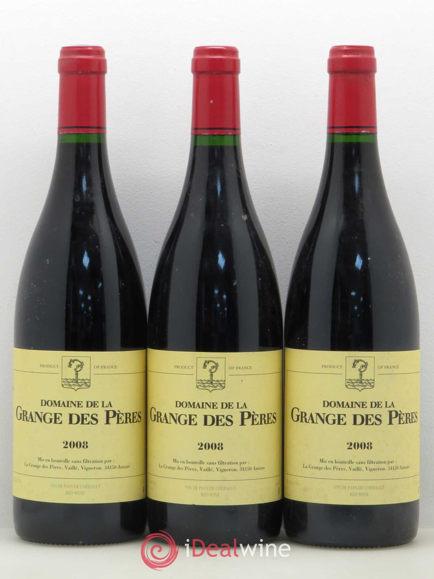 Pays d'Hérault Grange des Pères Laurent Vaillé 2008 - Lot de 3 bouteilles - 0