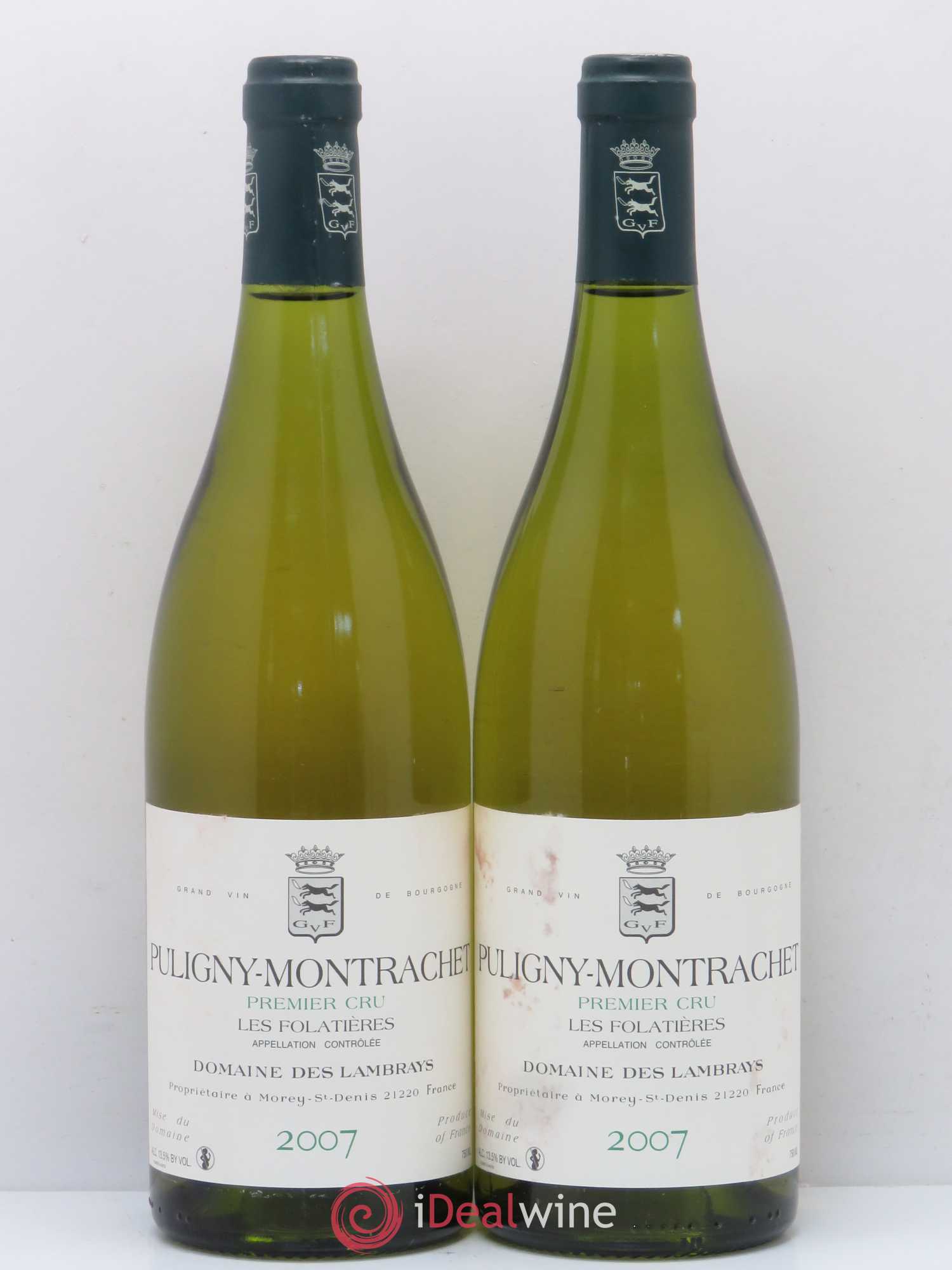 Puligny-Montrachet 1er Cru Les Folatières Domaine des Lambrays 2007 - Lot de 2 bouteilles - 0