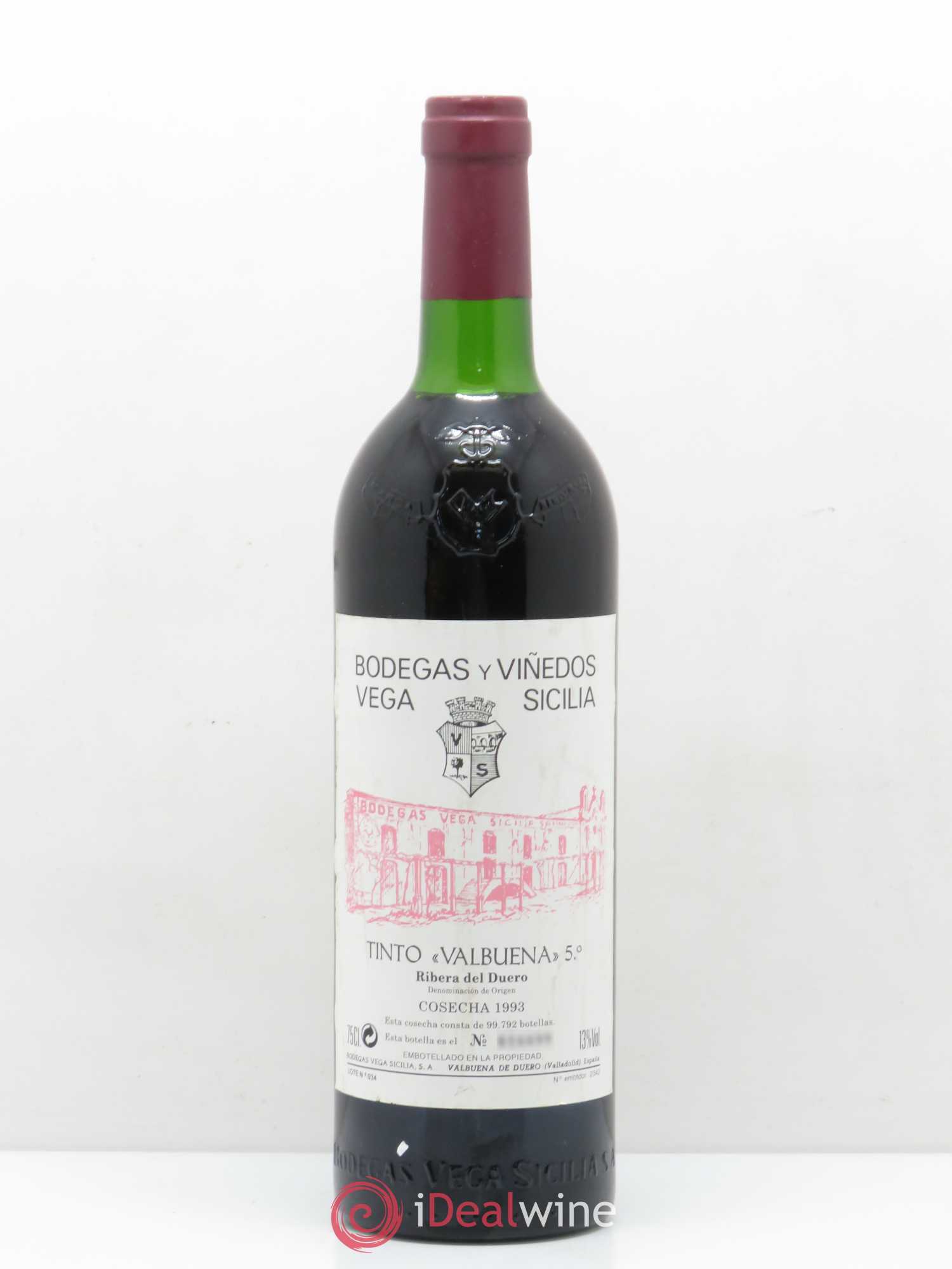 Ribera Del Duero DO Vega Sicilia Valbuena 5 ano Famille Alvarez 1993 - Lot de 1 bouteille - 0