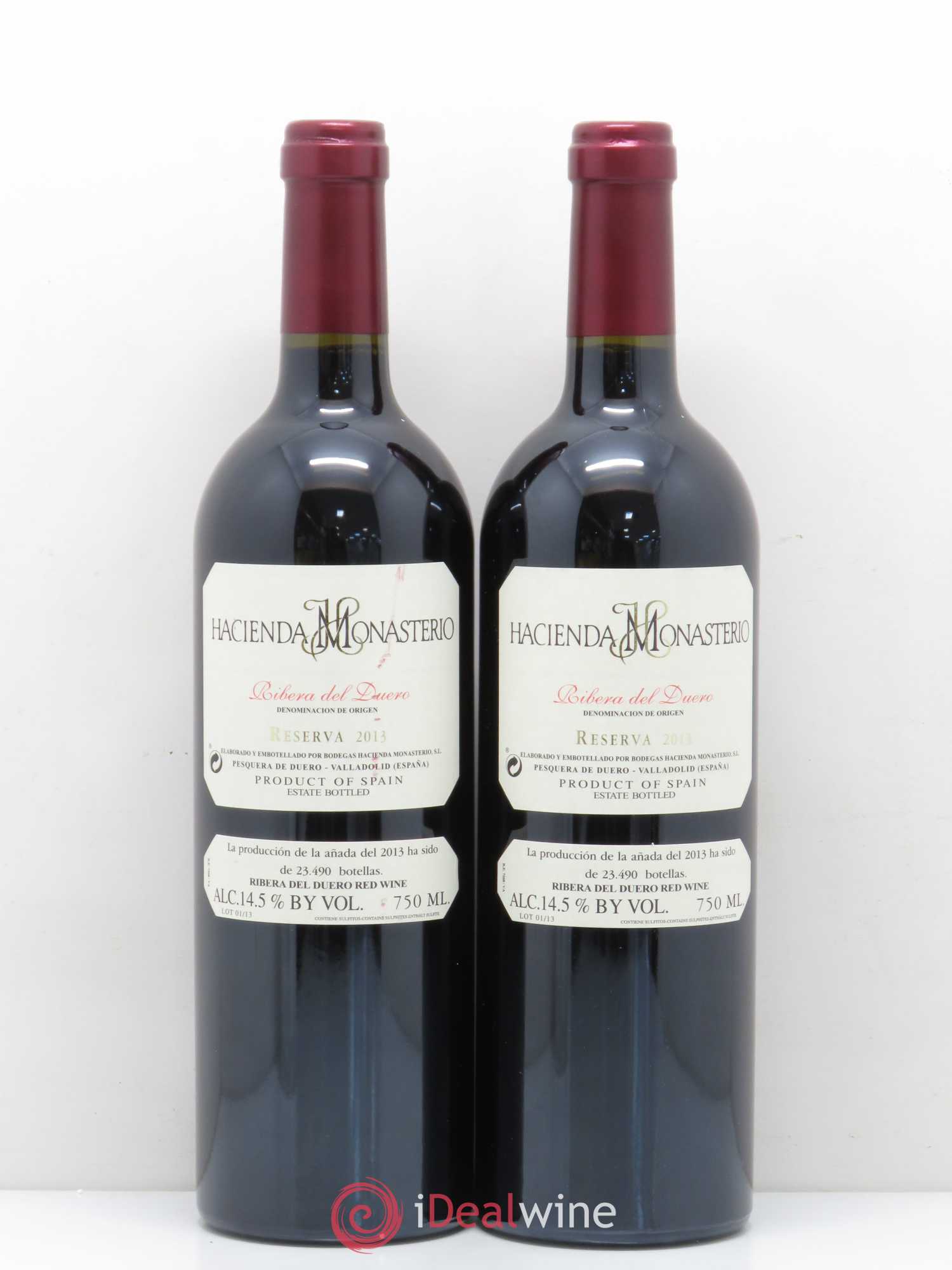 Ribera Del Duero DO Hacienda Monasterio Reserva 2013 - Lot de 2 bouteilles - 0