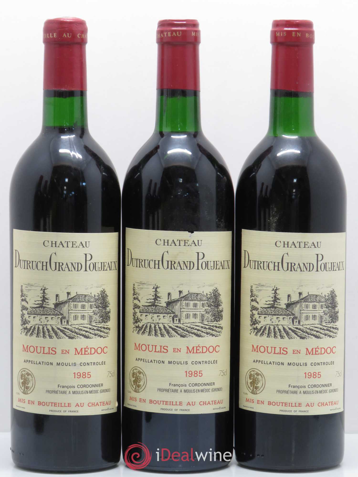Château Dutruch Grand Poujeaux Cru Bourgeois 1985 - Lot de 6 bouteilles - 1