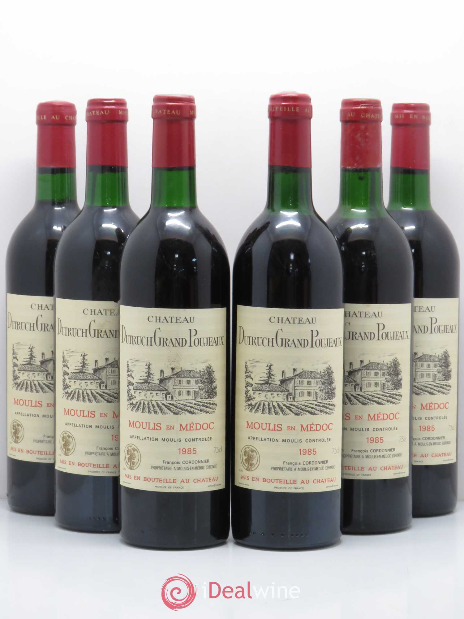 Château Dutruch Grand Poujeaux Cru Bourgeois 1985 - Lot de 6 bouteilles - 0