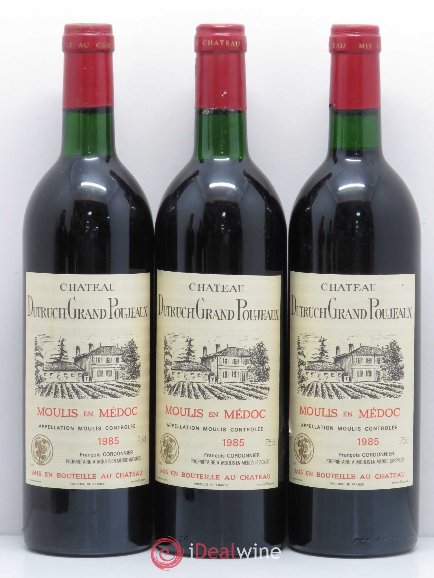 Château Dutruch Grand Poujeaux Cru Bourgeois 1985 - Lot de 6 bouteilles - 1
