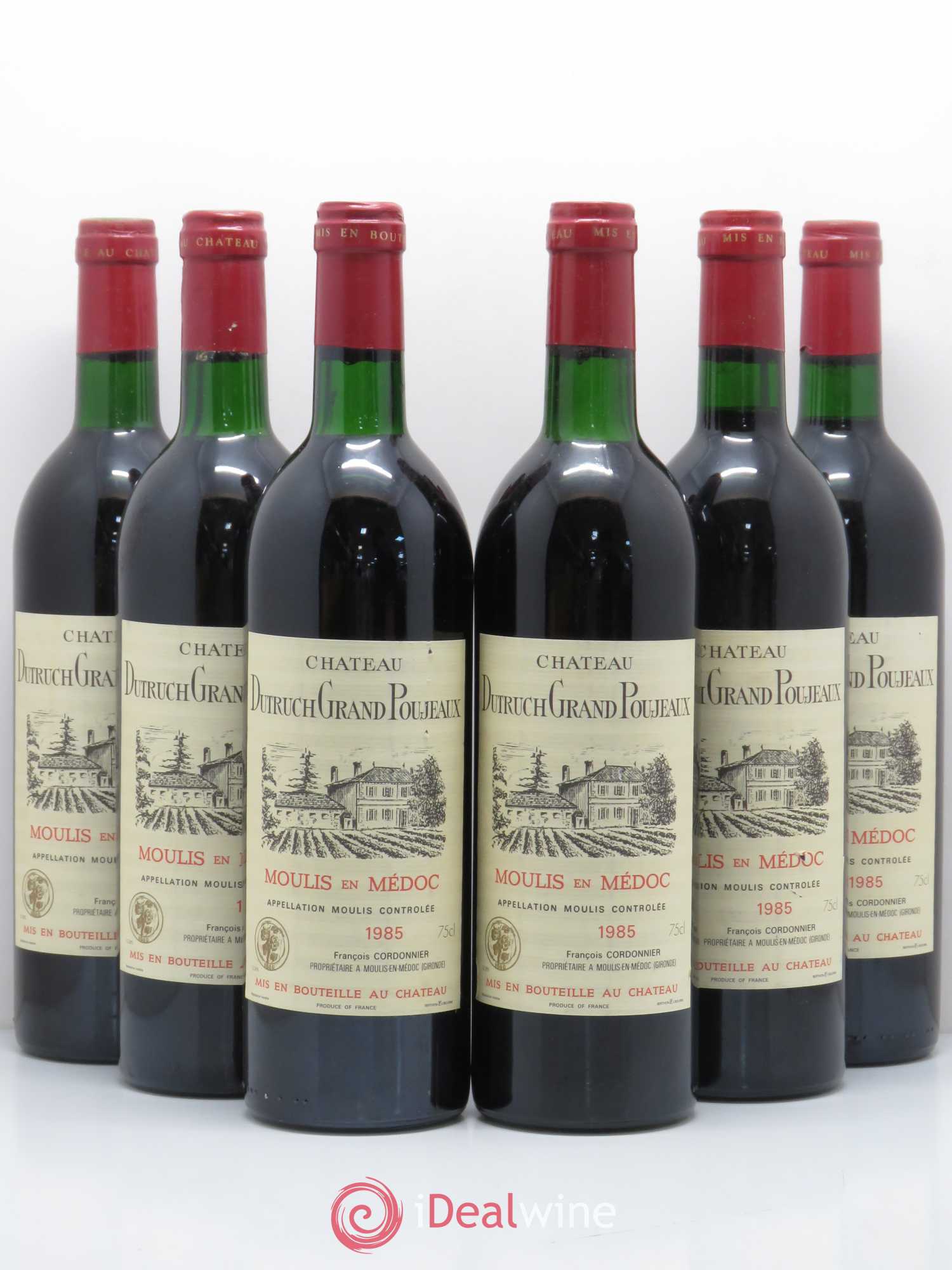 Château Dutruch Grand Poujeaux Cru Bourgeois 1985 - Lot de 6 bouteilles - 0