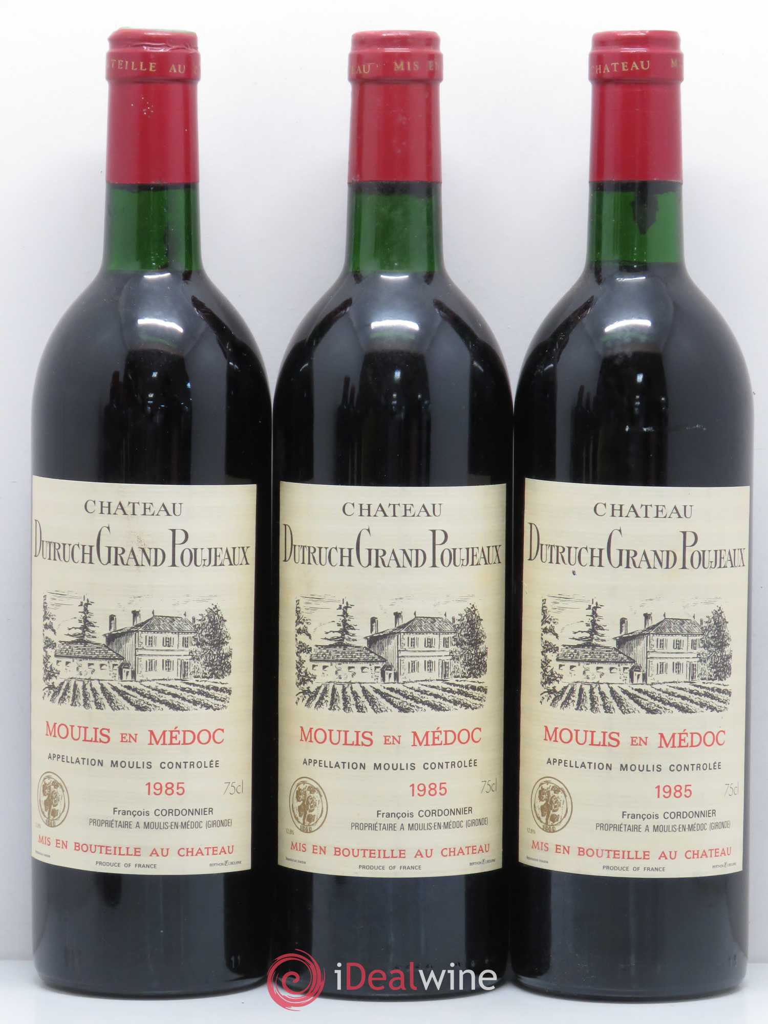 Château Dutruch Grand Poujeaux Cru Bourgeois 1985 - Lot de 6 bouteilles - 1