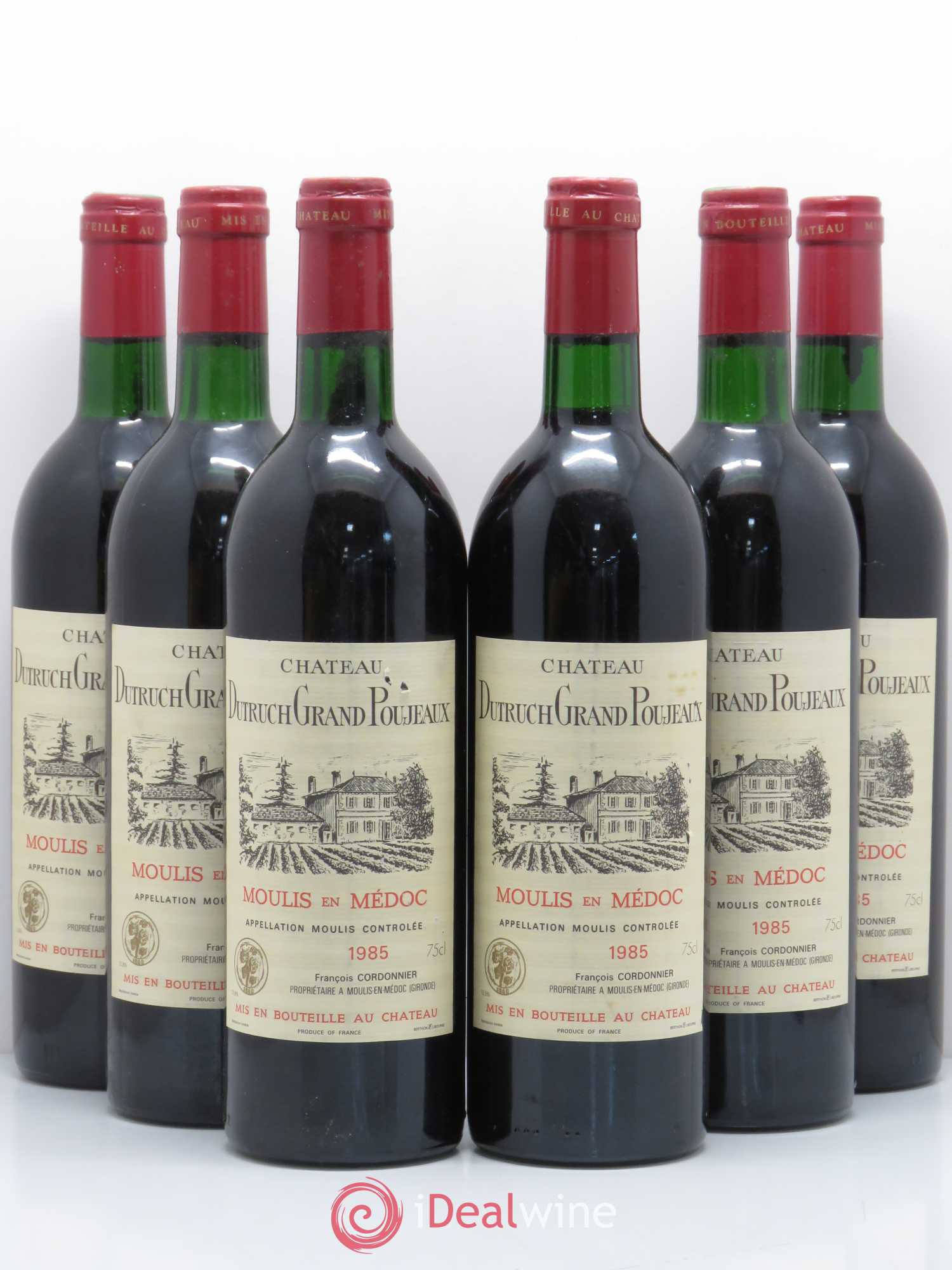 Château Dutruch Grand Poujeaux Cru Bourgeois 1985 - Lot de 6 bouteilles - 0