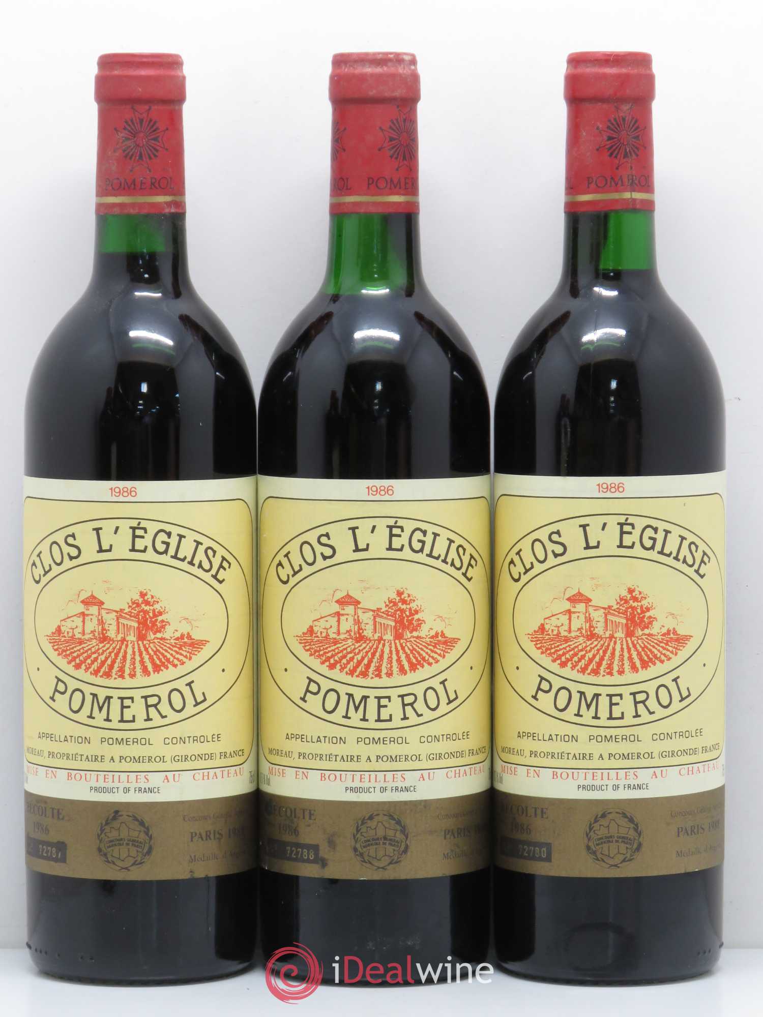 Clos l'Eglise 1 bte cassée par GR 1986 - Lot de 12 bouteilles - 1