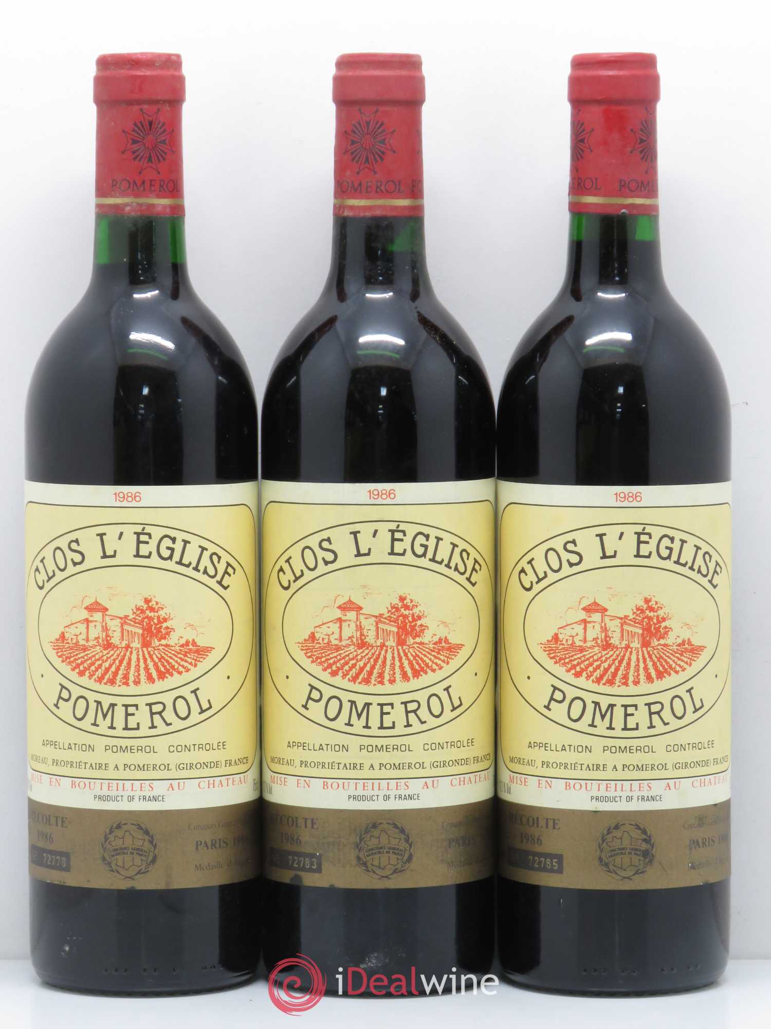 Clos l'Eglise 1 bte cassée par GR 1986 - Lot de 12 bouteilles - 2