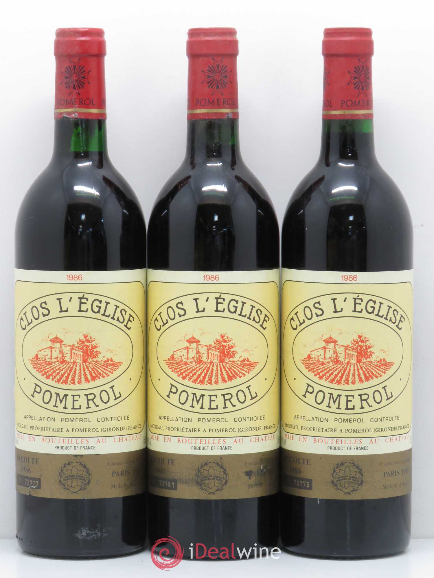 Clos l'Eglise 1 bte cassée par GR 1986 - Lot de 12 bouteilles - 3