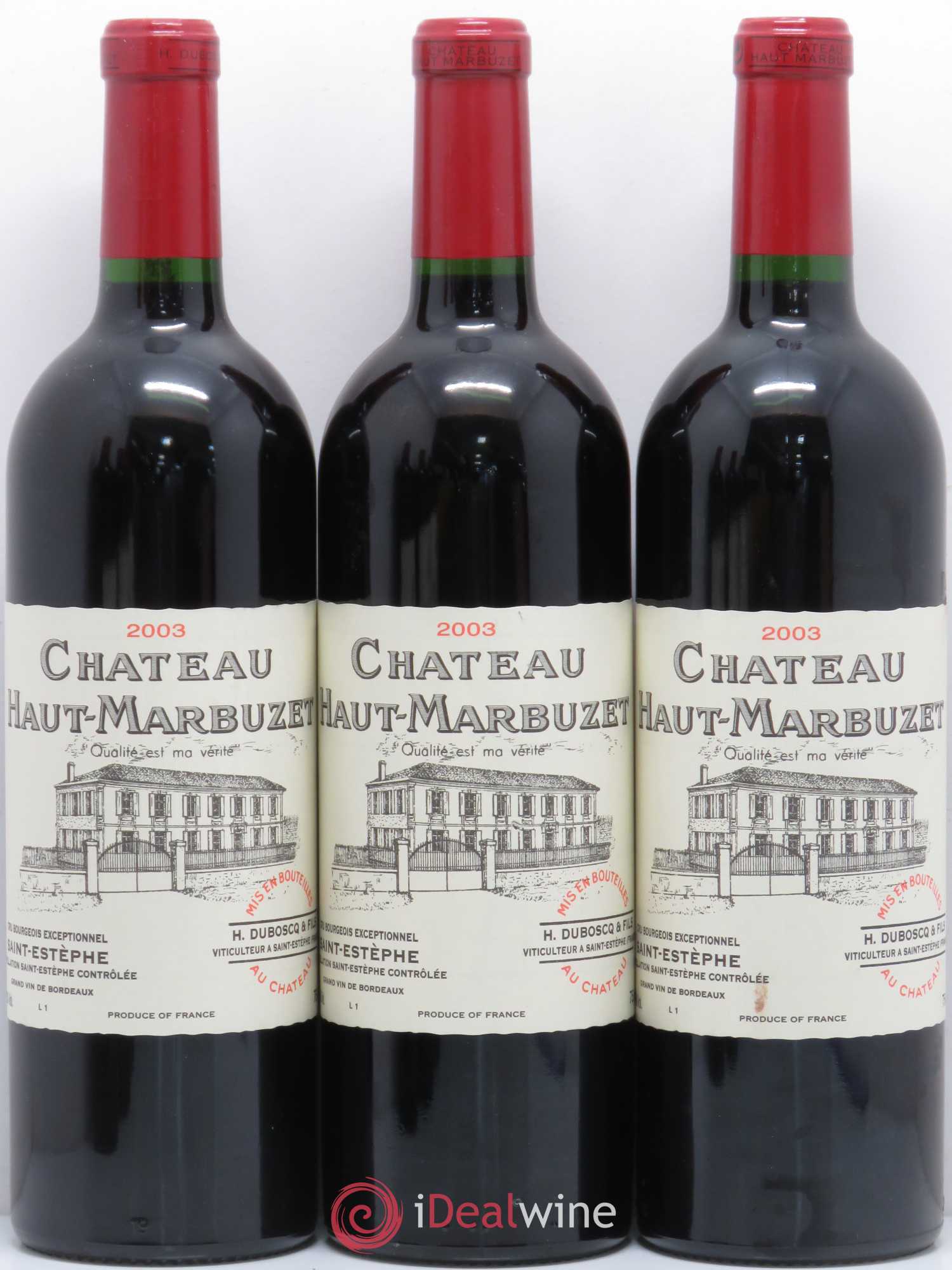 Château Haut Marbuzet 2003 - Lot de 12 bouteilles - 1