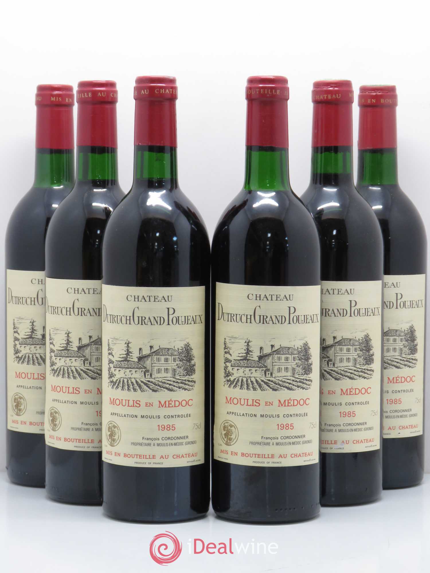 Château Dutruch Grand Poujeaux Cru Bourgeois 1985 - Lot de 6 bouteilles - 0