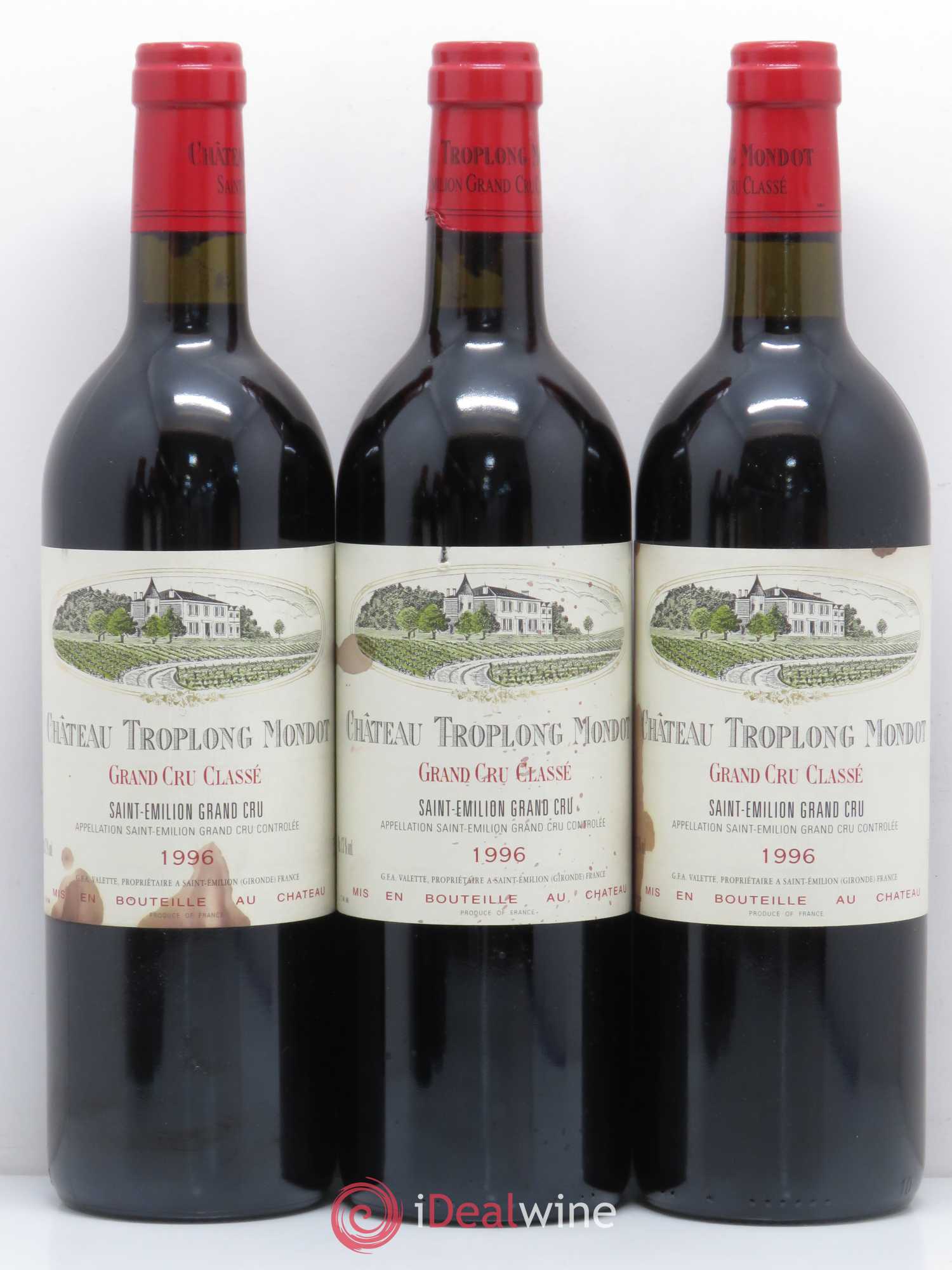 Château Troplong Mondot 1er Grand Cru Classé B 1996 - Lot de 12 bouteilles - 1