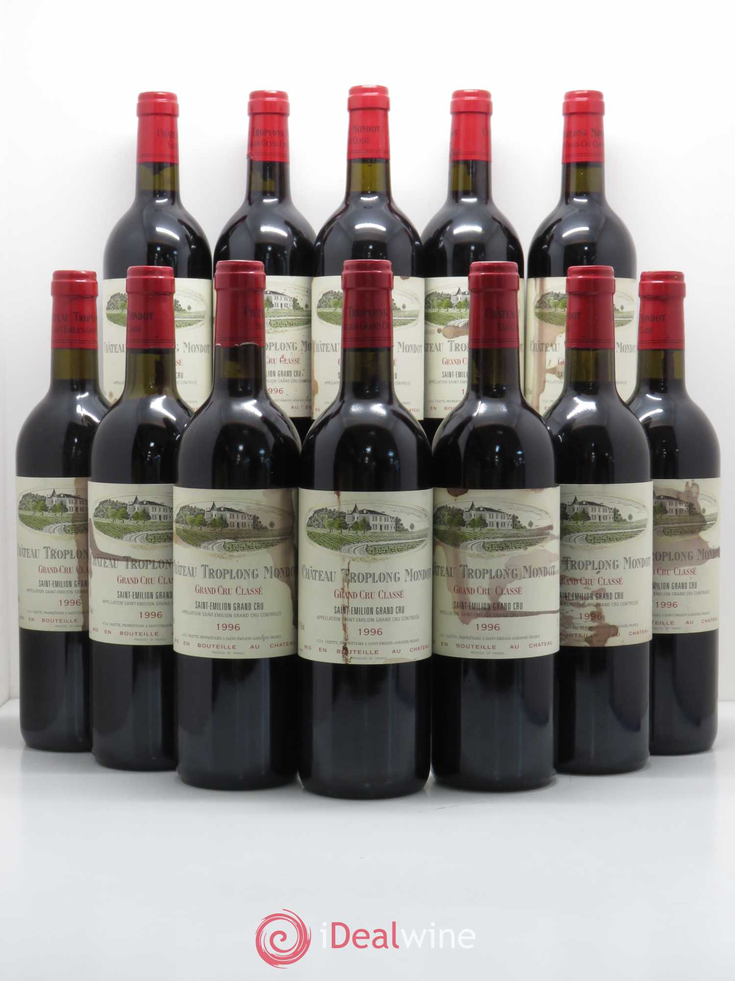 Château Troplong Mondot 1er Grand Cru Classé B 1996 - Lot de 12 bouteilles - 0