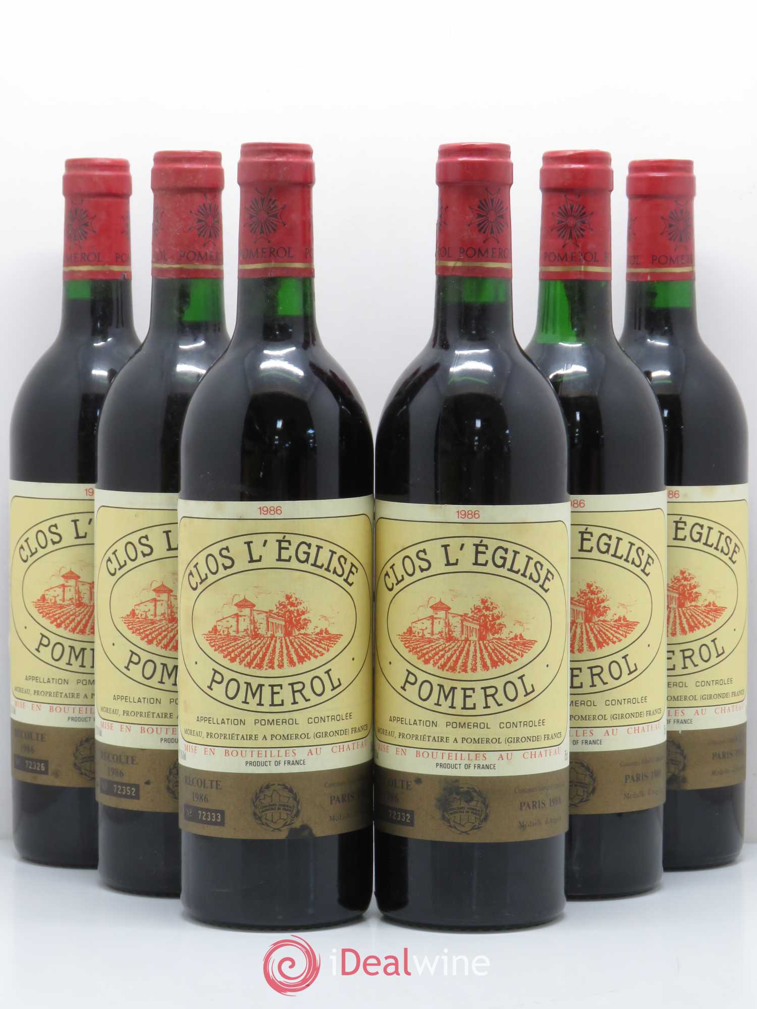 Clos l'Eglise 1986 - Lot de 6 bouteilles - 0