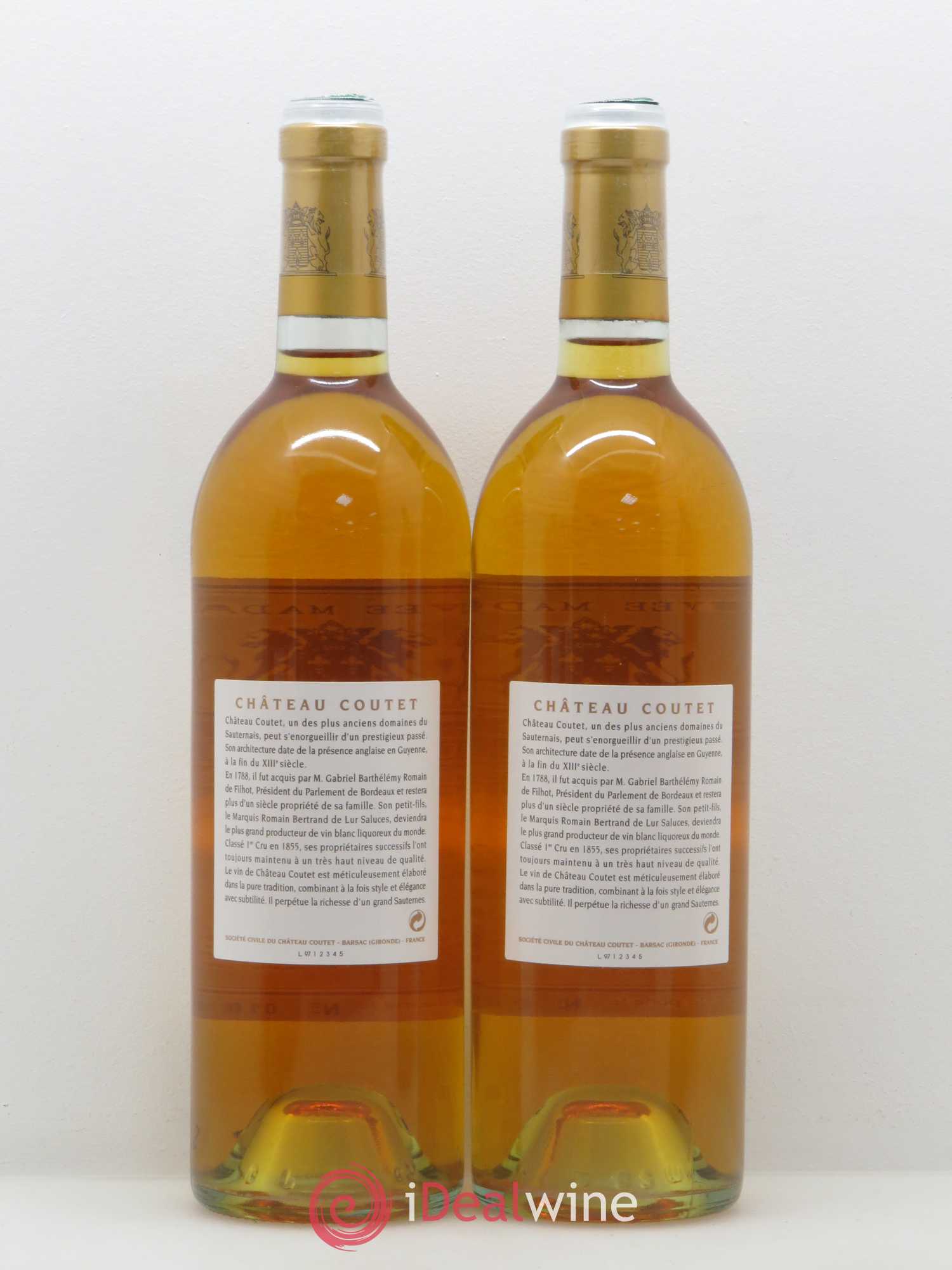 Château Coutet - Cuvée Madame 1er Grand Cru Classé 1986 - Lotto di 2 bottiglie - 1
