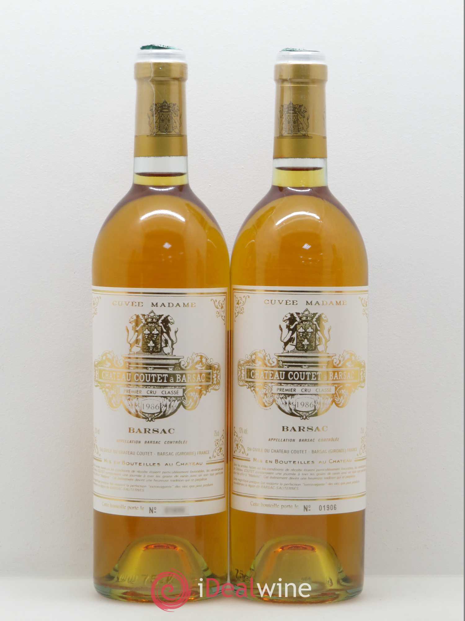 Château Coutet - Cuvée Madame 1er Grand Cru Classé 1986 - Lotto di 2 bottiglie - 0